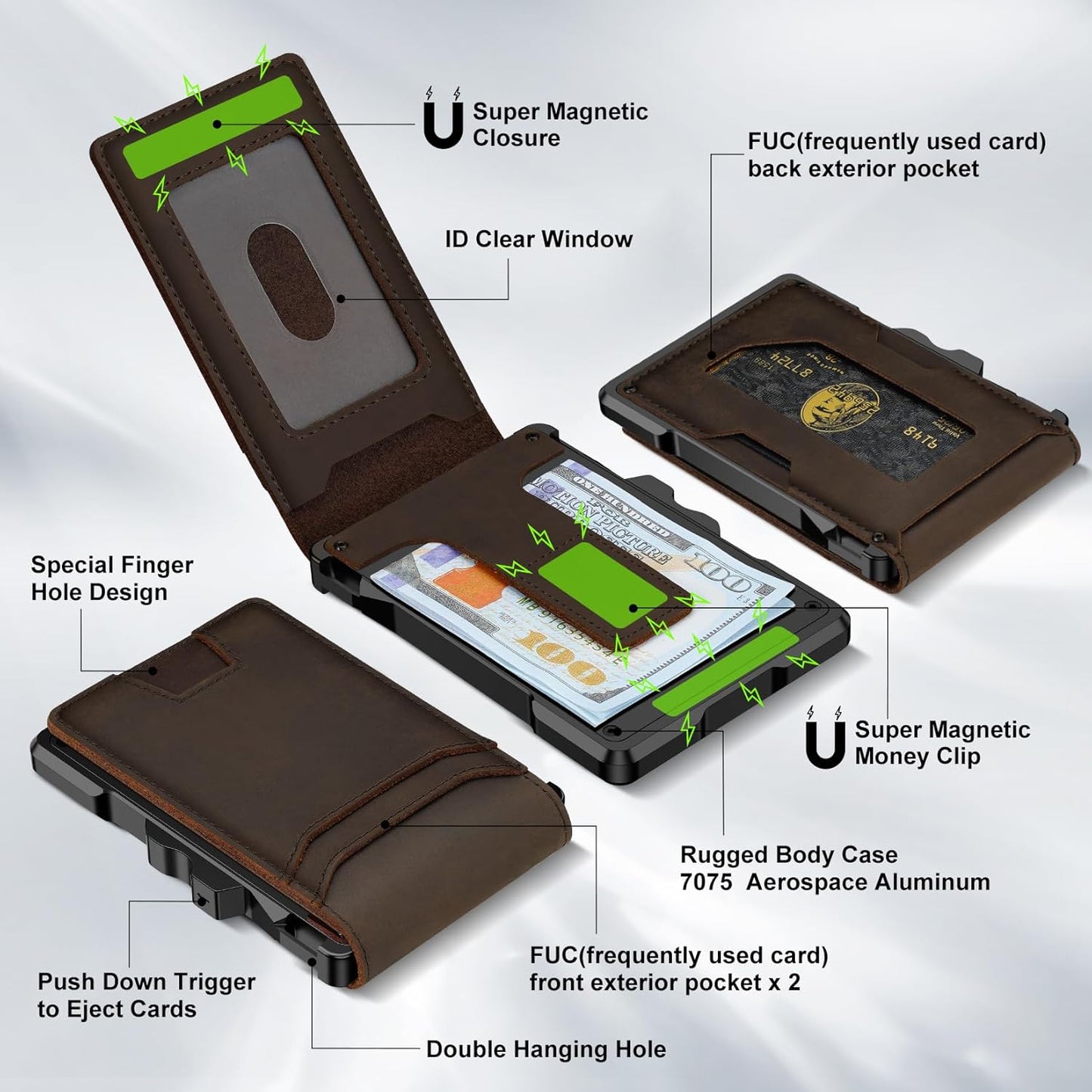 furid Genuine Leather Wallet for Men: Slim RFID Minimalist Wallets wit