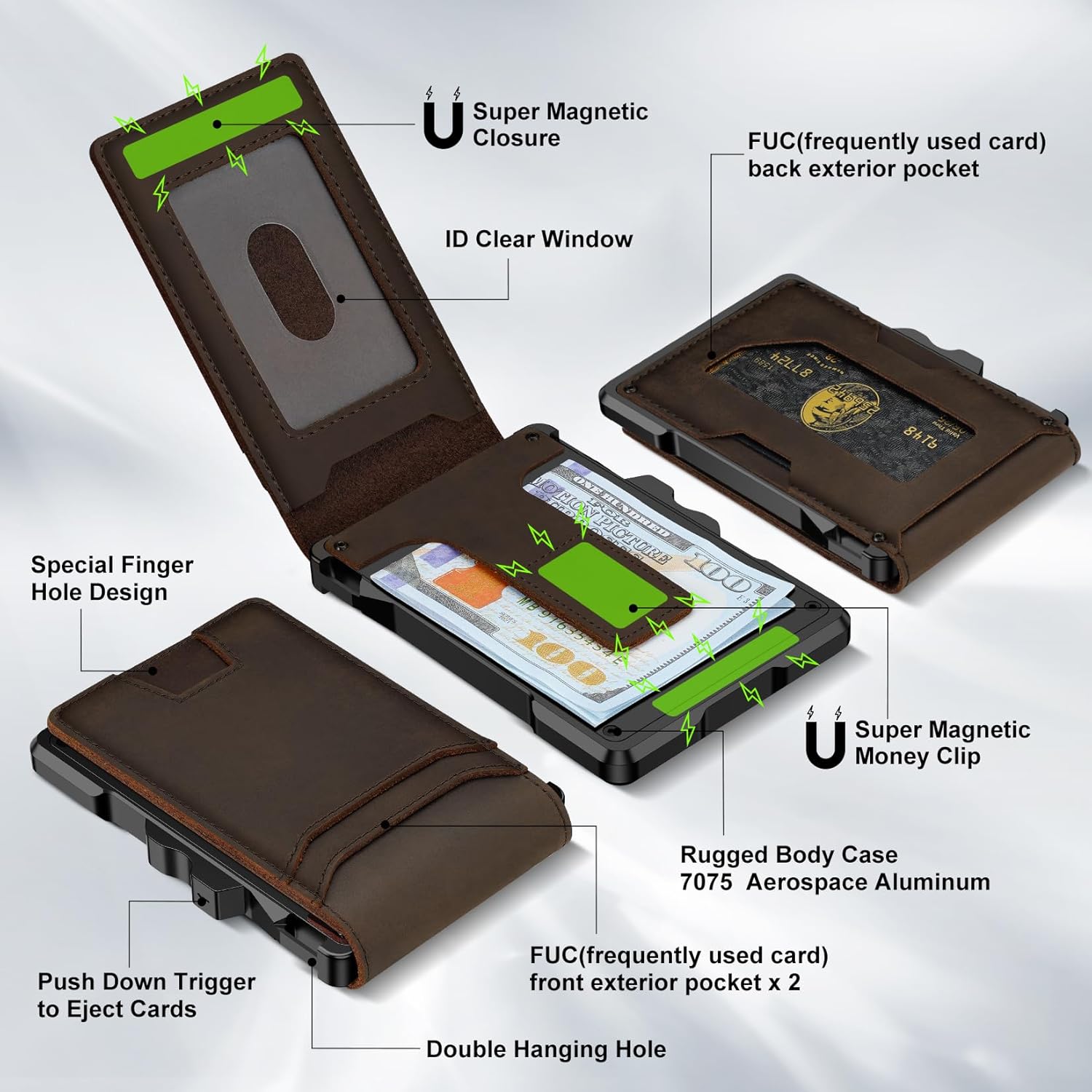 furid Genuine Leather Wallet for Men: Slim RFID Minimalist Wallets wit