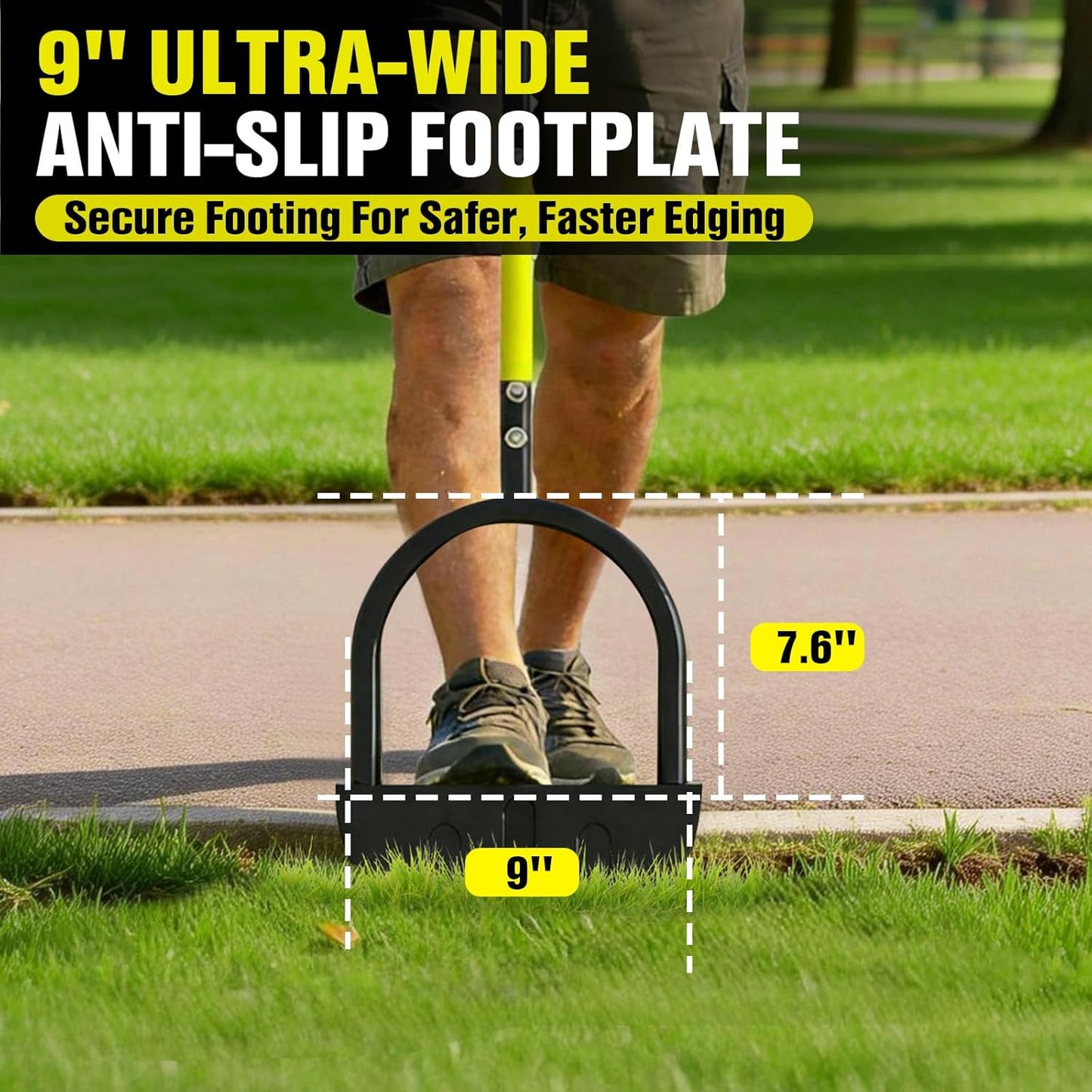 Houselife Half Moon Edger for Landscaping, 42" Manual Grass Edger Tool