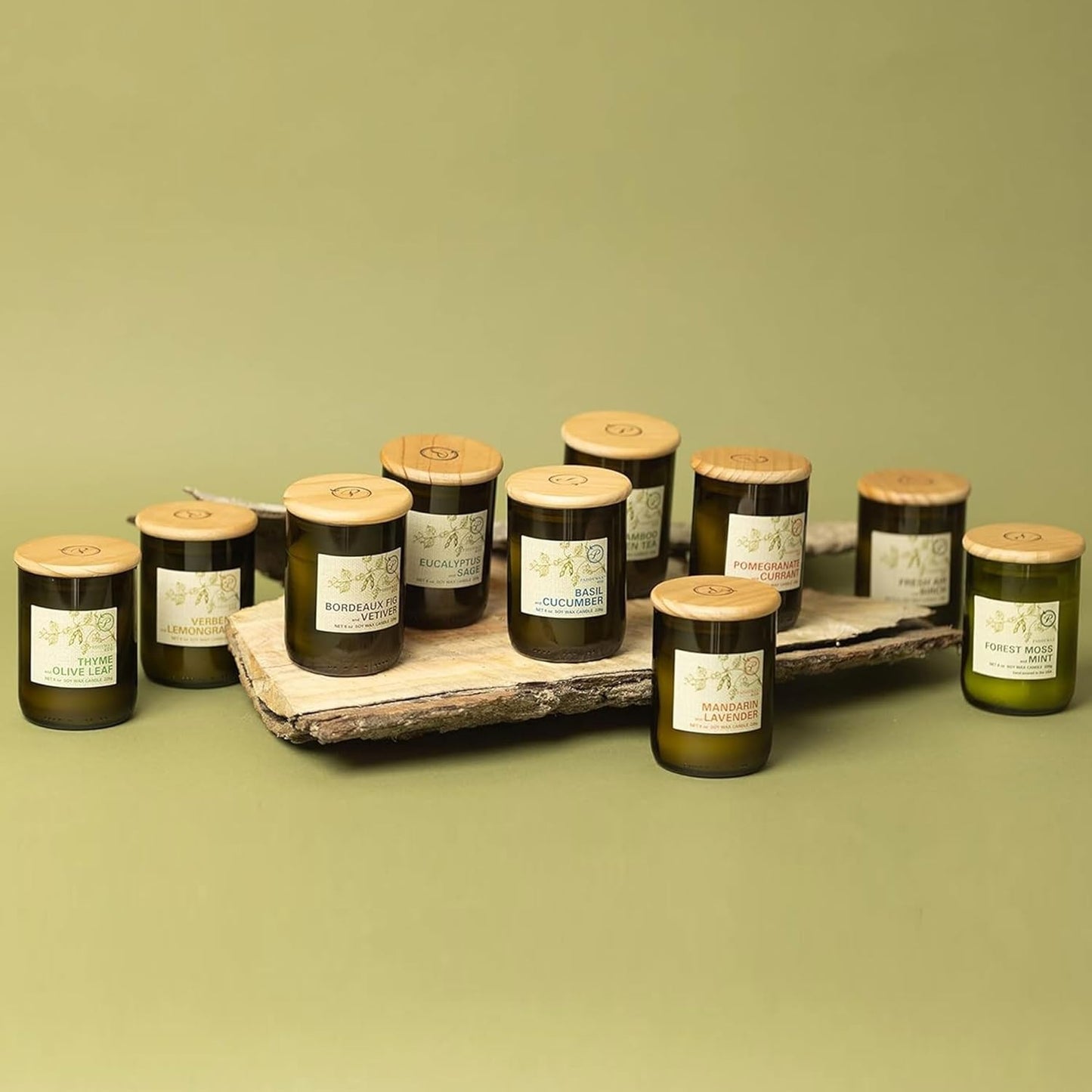 Paddywax Eco Collection Soy Wax Blend Candle in Glass Jar, Bamboo & Gr