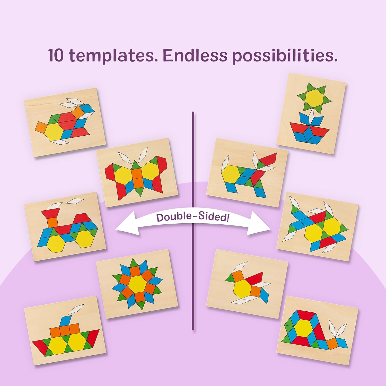 Melissa & Doug Pattern Blocks and Boards with 120 Multi-Colored Wooden