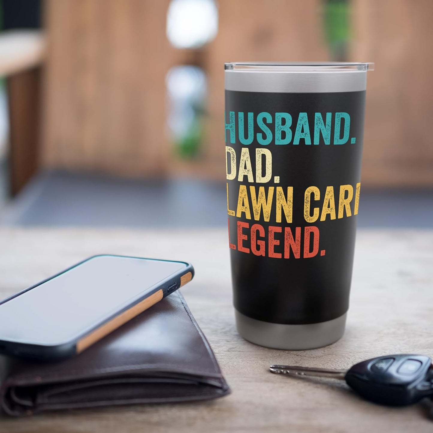 Husband Dad Lawn Care Legend Lawn Mower Gardening Lover Dad Stainless Steel Insulated Tumbler