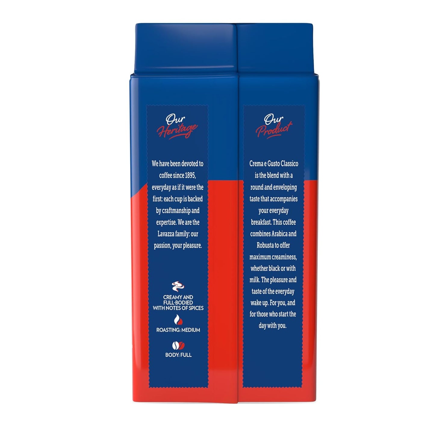 Lavazza Crema e Gusto Ground Coffee, Medium Roast, Arabica and Robusta Blend, 8.8 oz Brick (Pack of 4)