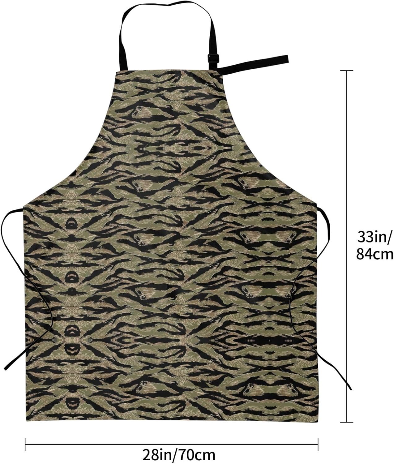 Tiger Stripe Camo print Waterproof apron with pocket adjustable cookin