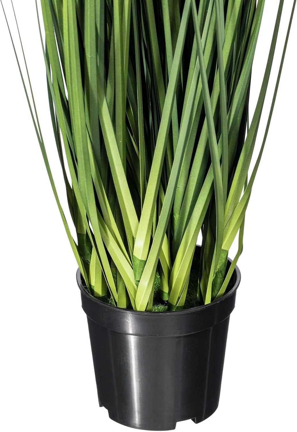 Vickerman Everyday 24" Artificial Extra Full Green Grass with Black Plastic Pot - Faux Grass Plant Decor - Home Or Office Indoor Greenery Accent - Maintenance Free