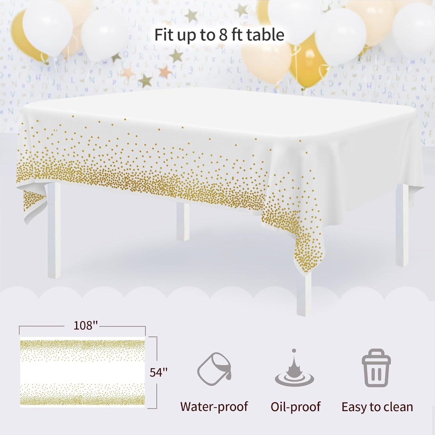 Pack of 10 NWK Cake Stand Set, with 3 x Two-Tier and 3 x Three-Tier Cupcake Stands, 4 x Appetizer Trays, 1 x Tablecloth for Birthday Bridal Baby Shower Party (White)