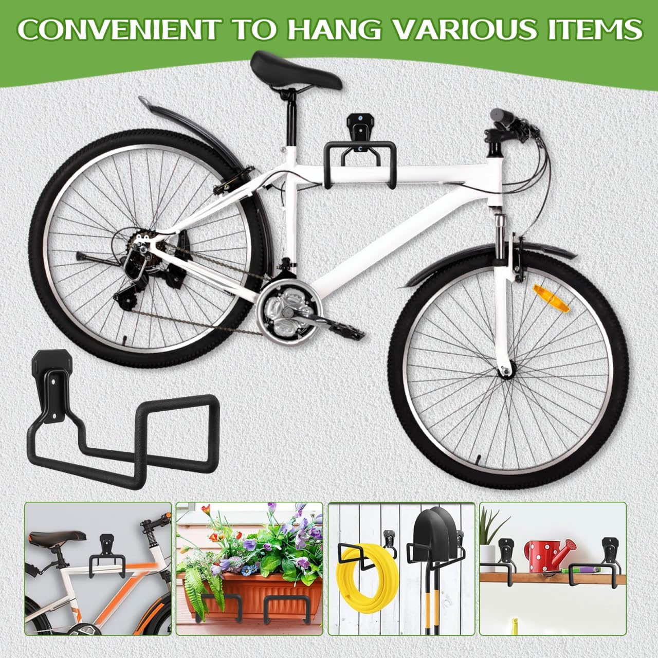 Kisangel Heavy Duty Garage Hooks 2 Pack Wall Mount Tool Hangers for Ga