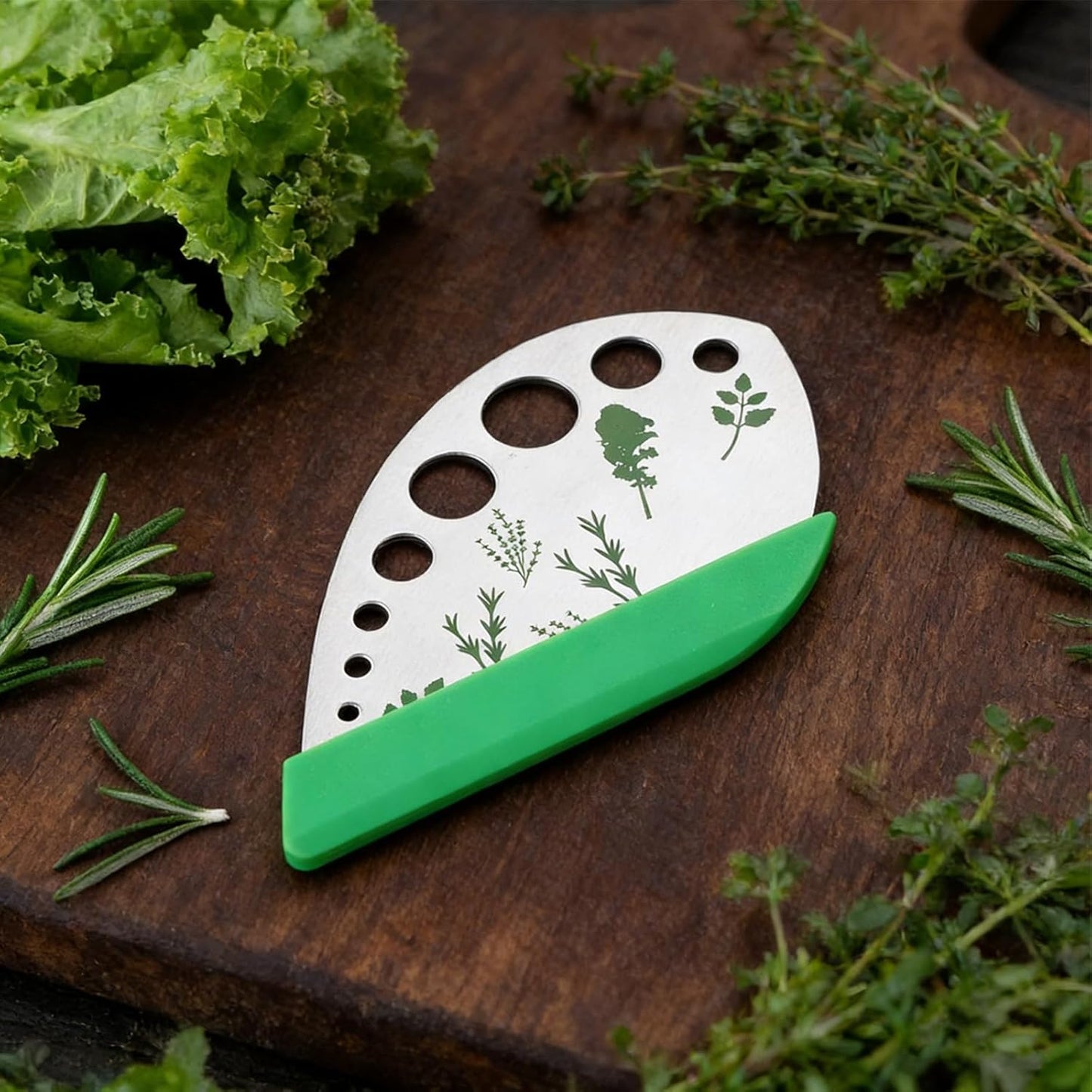 Herb Stripper, 2 Pcs 9 Holes Stainless Steel Kitchen Herbs Leaf Stripp