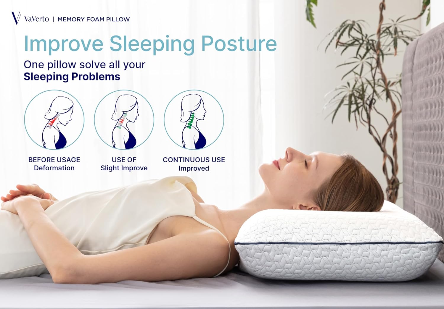Cooling Gel Memory Foam Pillow - 1-Pack - Standard Size Bed Pillows Fo
