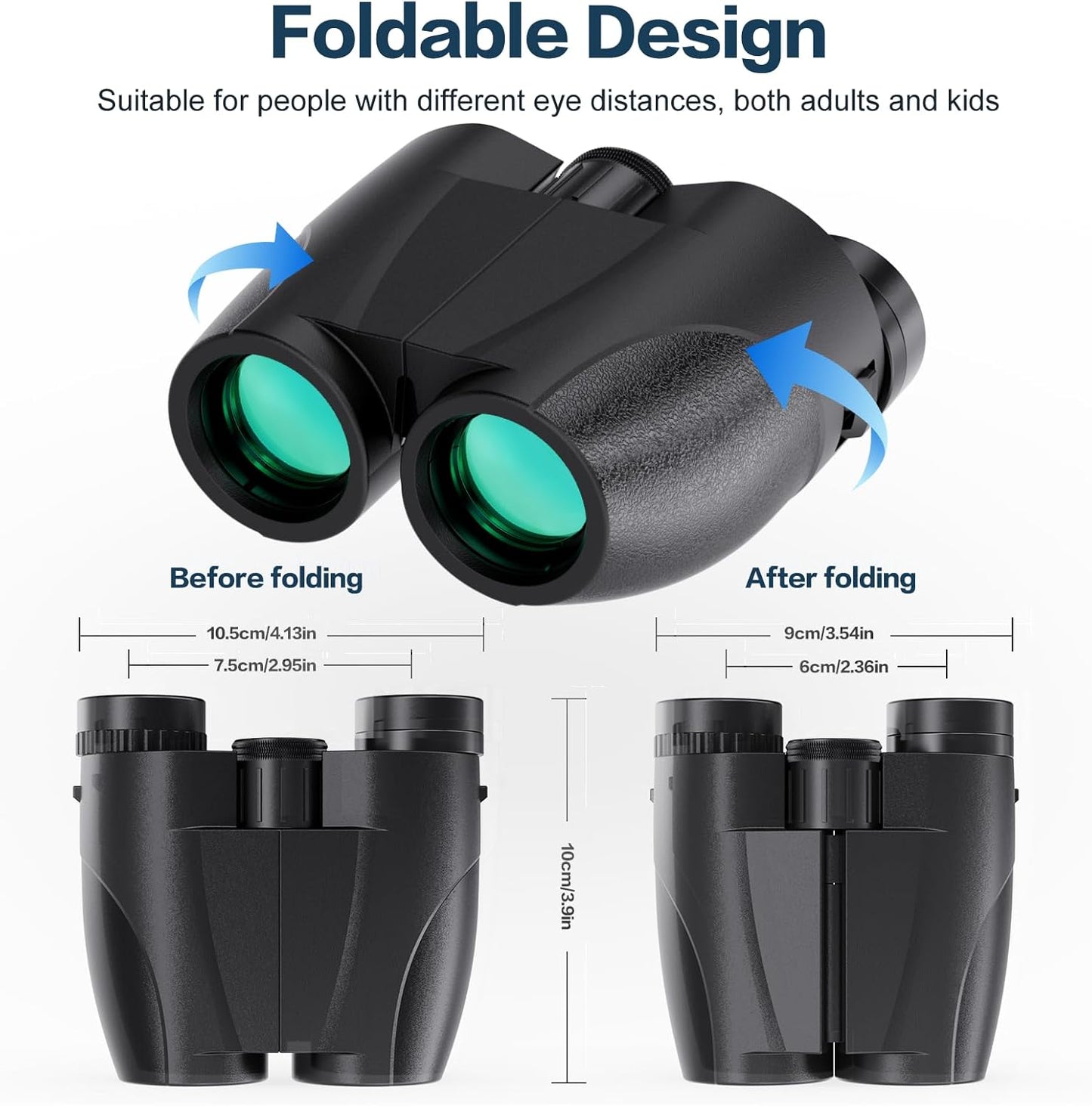 Binoculars for Adults and Kids, 20x25 Compact High Power Binoculars with Low Light Vision for Bird Watching, Large Eyepiece Waterproof Outdoor Hunting, Travel, Sightseeing