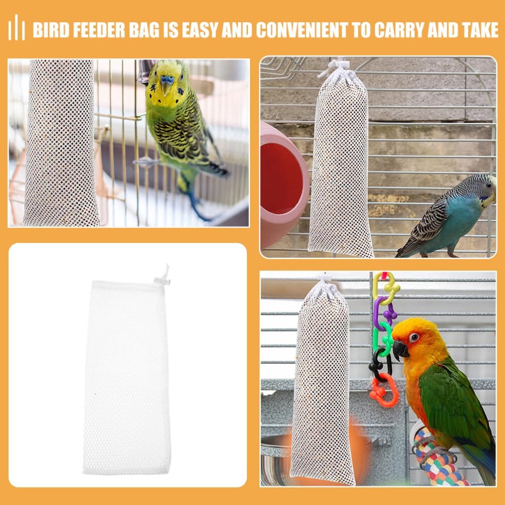 Milisten Wild Bird Feeder Sock 8pcs Bird Sock Feeder Net Thistle s Food Finch for Wildlife(White)