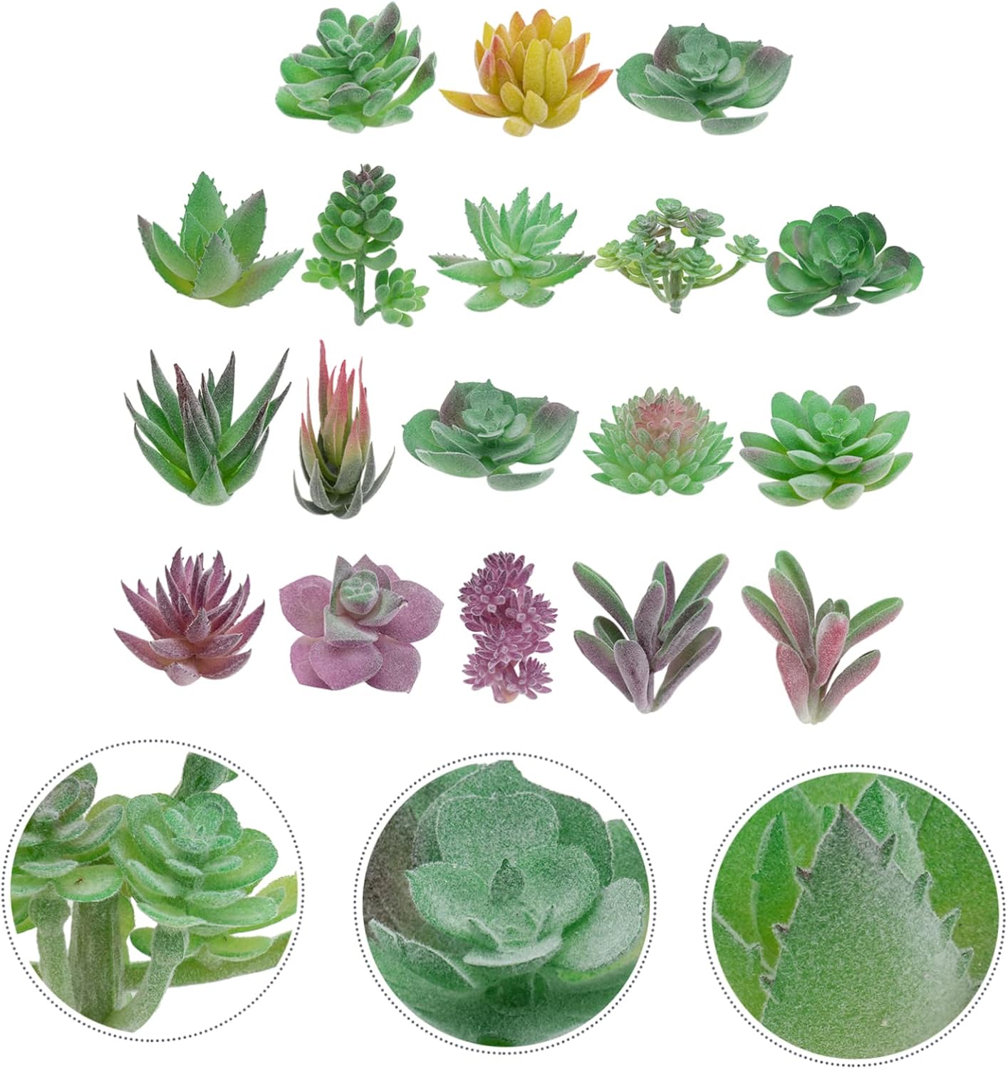 BESTOYARD 18pcs Simulated Succulents Miniature Succulent Planters Plas