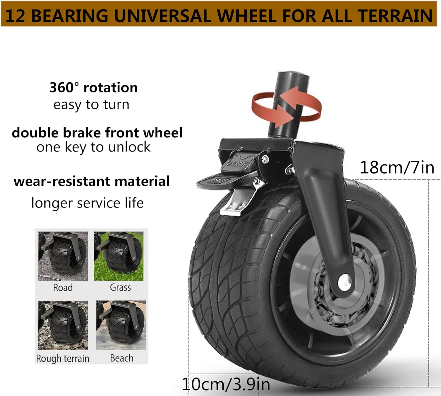 Heavy Duty Collapsible Folding Wagon - All-Terrain Utility Cart for Ou