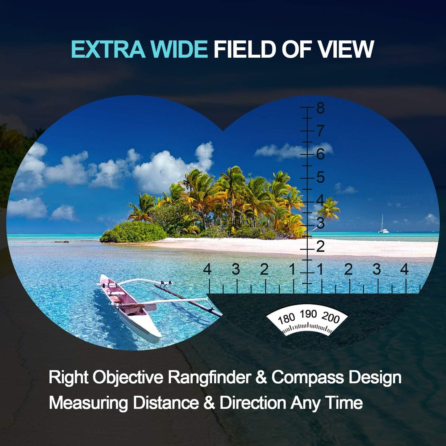 10X50 Marine Binoculars for Adults, Waterproof Binoculars with Rangefinder Compass,BAK4 Prism Navigation Birdwatching Hunting (Camouflage)
