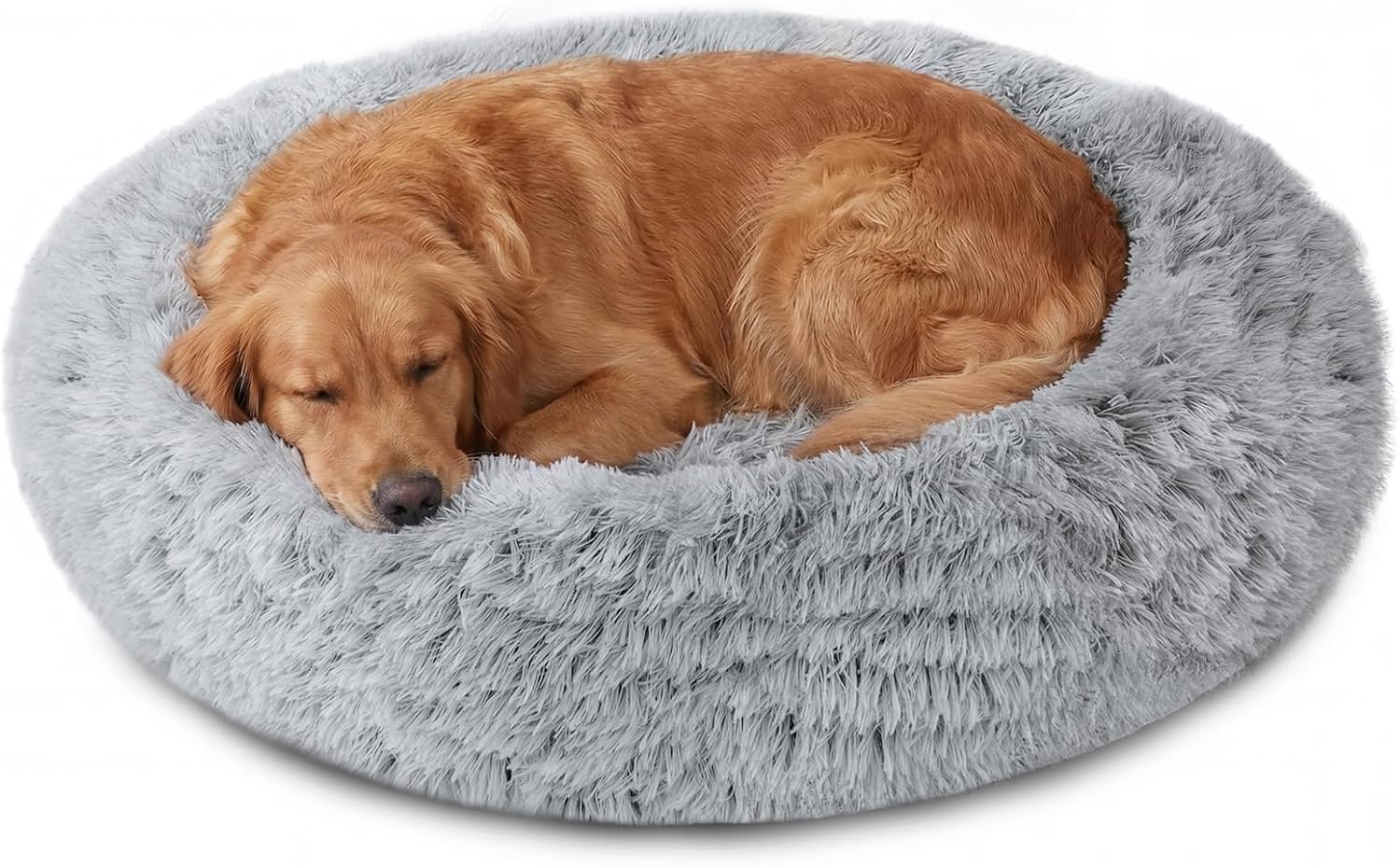 JOLLYVOGUE Calming Dog Bed Medium Size Dog, 31in Donut Washable Medium