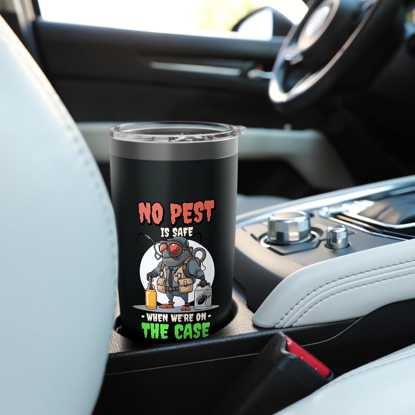 No Pest Is Safe When We'Re On The Case, Pest Controller Stainless Steel Insulated Tumbler