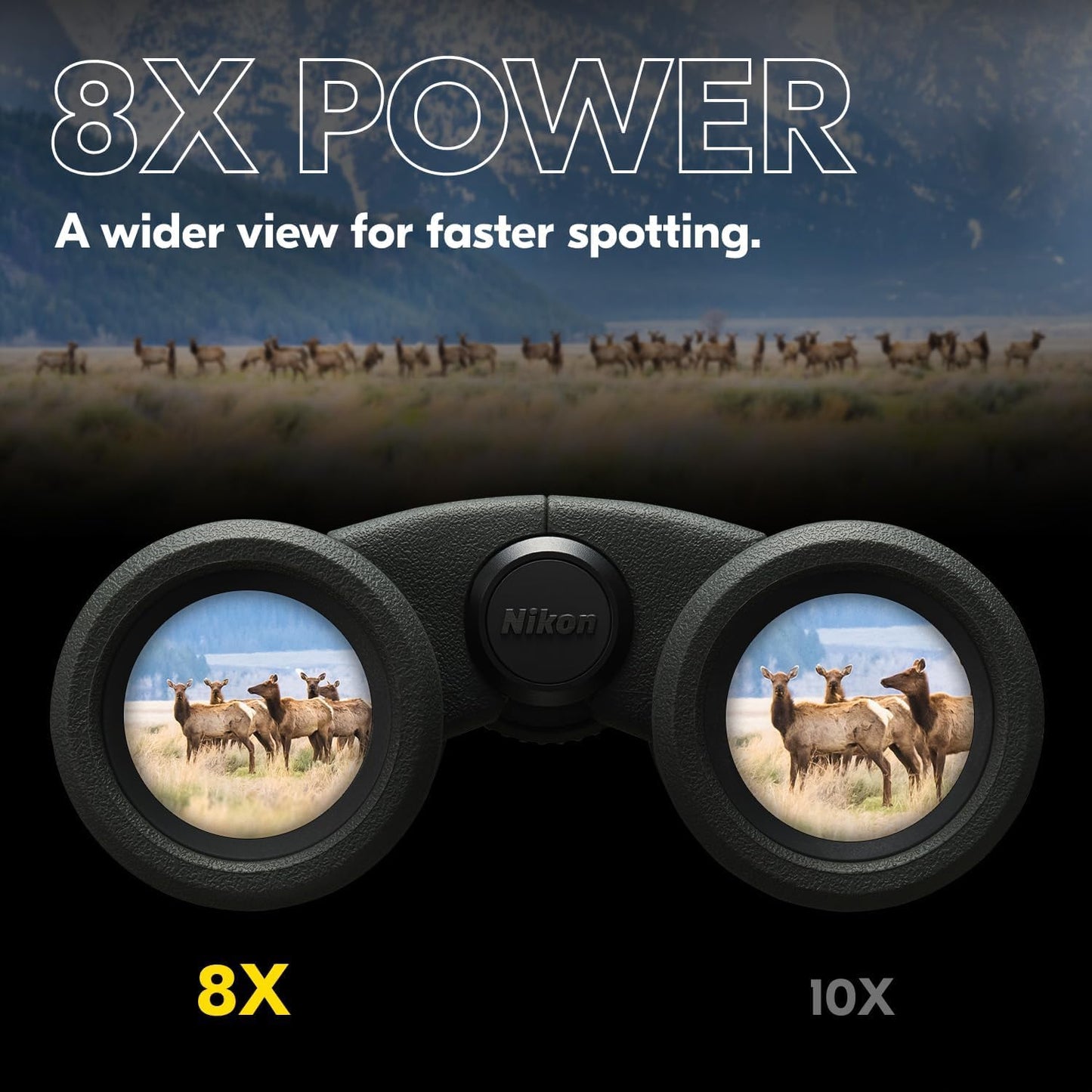 Nikon PROSTAFF P3 8x30 Binocular | Waterproof, fogproof, Rubber-Armored Compact Binocular, Wide Field of View & Long Eye Relief | Official Nikon USA Model