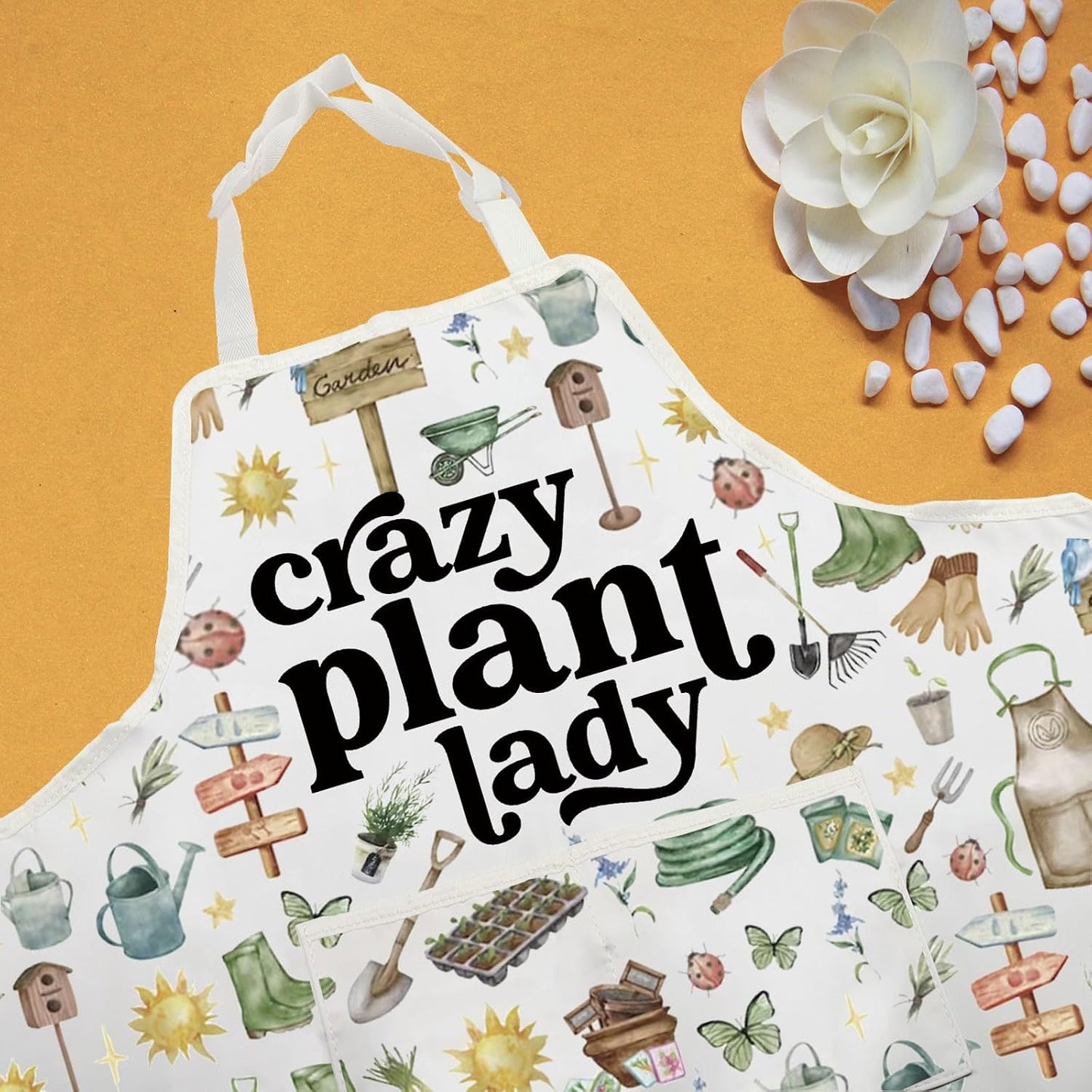 WCGXKO Plant Lover Gift Crazy Plant Lady Apron Gardening Lover Gift Gardener Gift Plant Lady Gift For Women