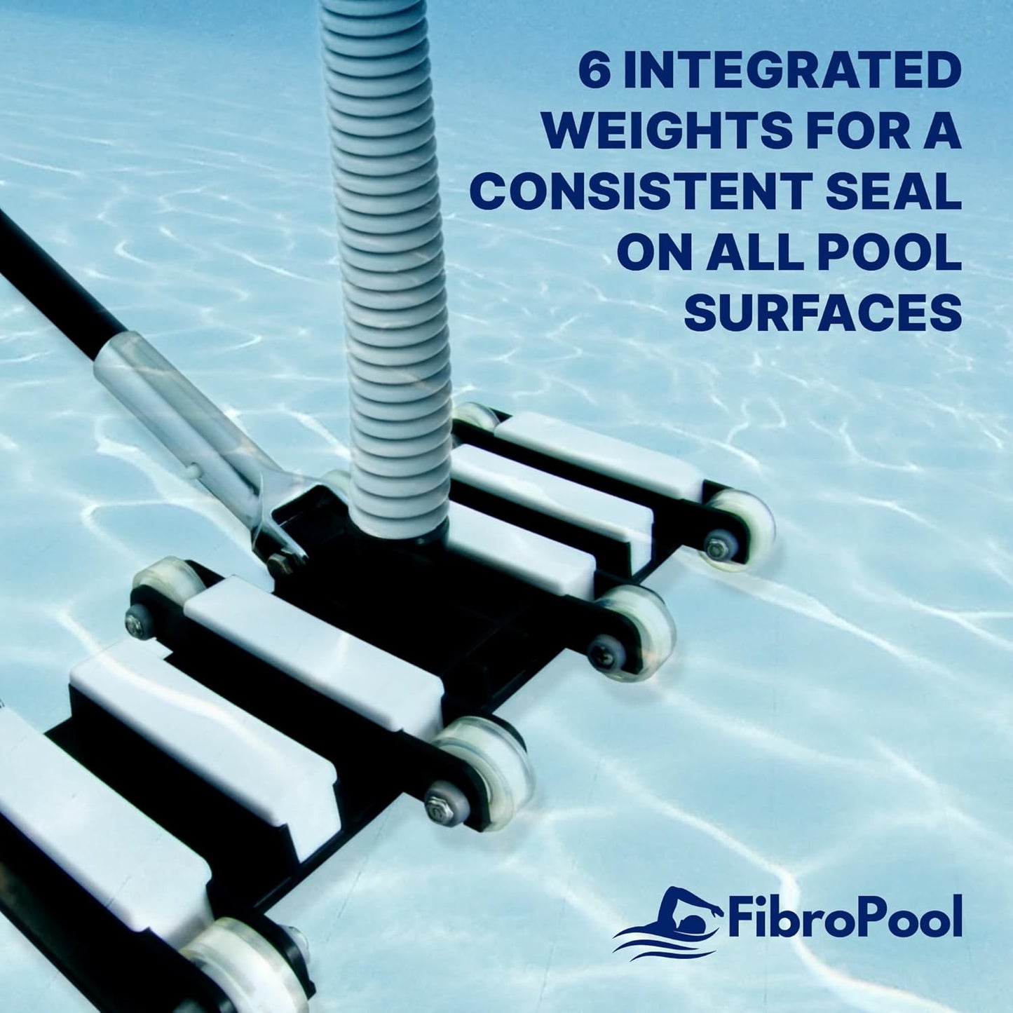 FibroPool Professional-Grade Flexible Pool Vacuum Head - Extra-Wide, W