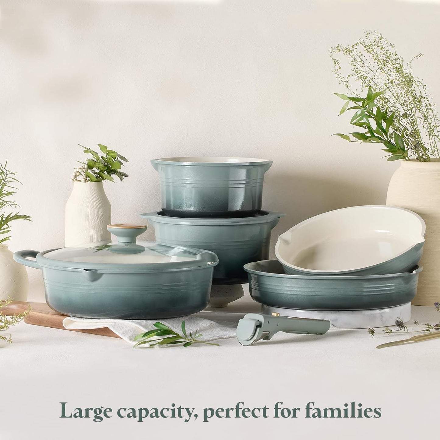 CAROTE 20Pcs Titanium Cookware Set, Pots and Pans Set Non Stick, Kitch