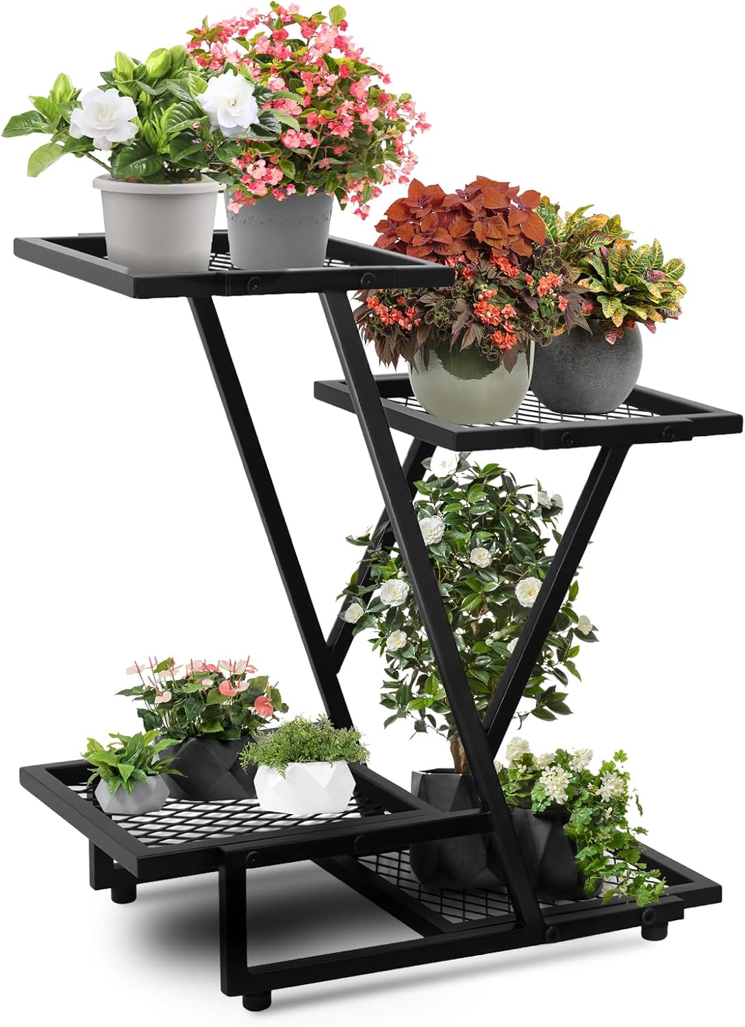 4Tier plant stand，outdoor plant stands for patio，Planter Display Shelv