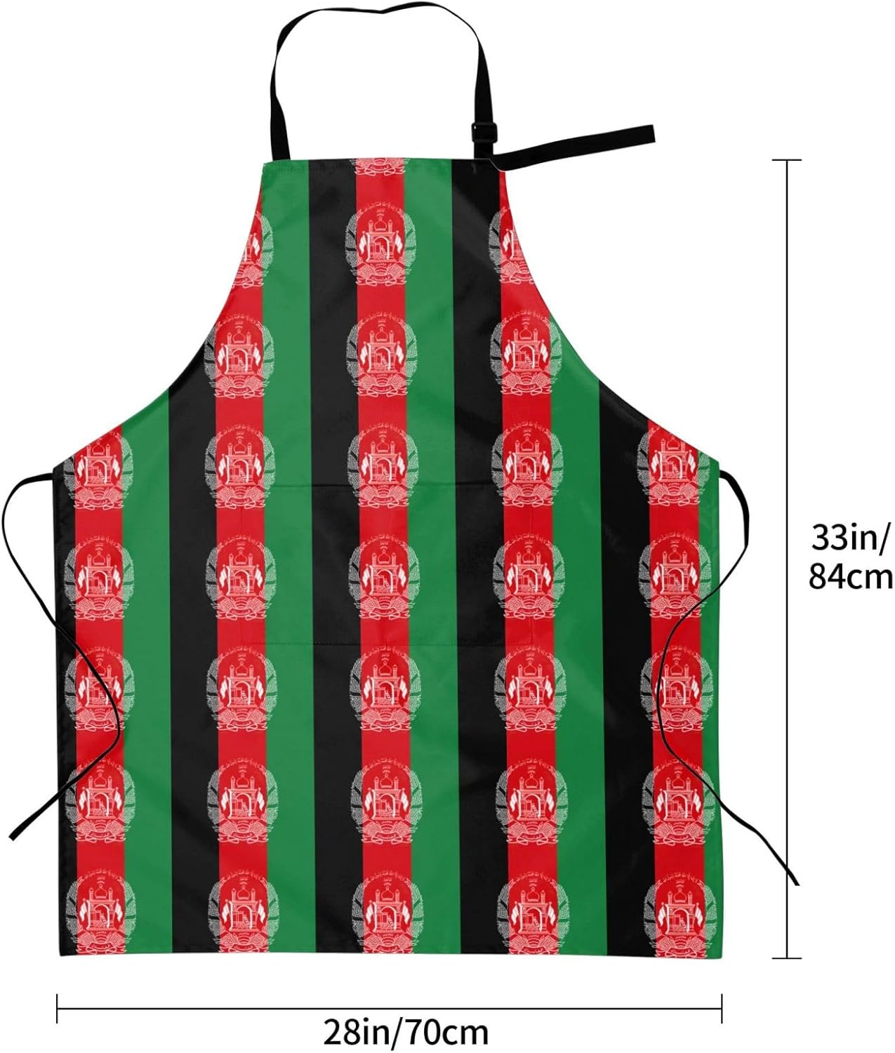 Flag of Afghanistan print Waterproof chef's apron with pocket apron for kitchen cooking baking barbecue and gardening