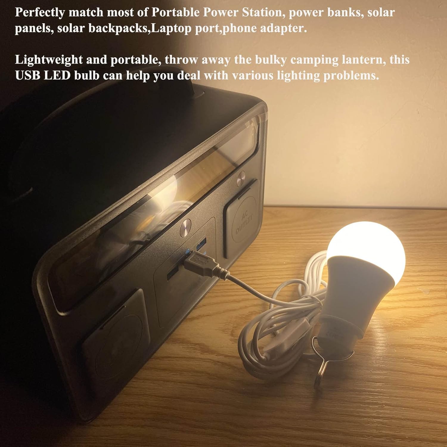 Taysing USB Light,USB Lamp,Camping Lights,7W Dimmable Hanging Portable