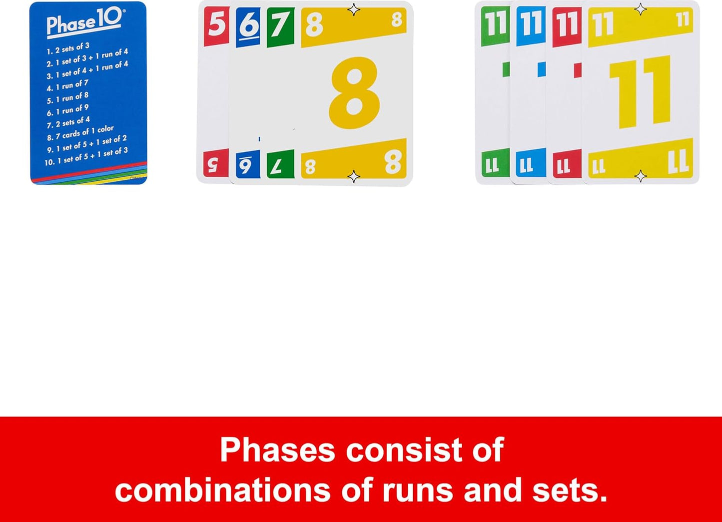 Mattel Games Phase 10 Card Game with 108 Cards, Makes a Great Gift for
