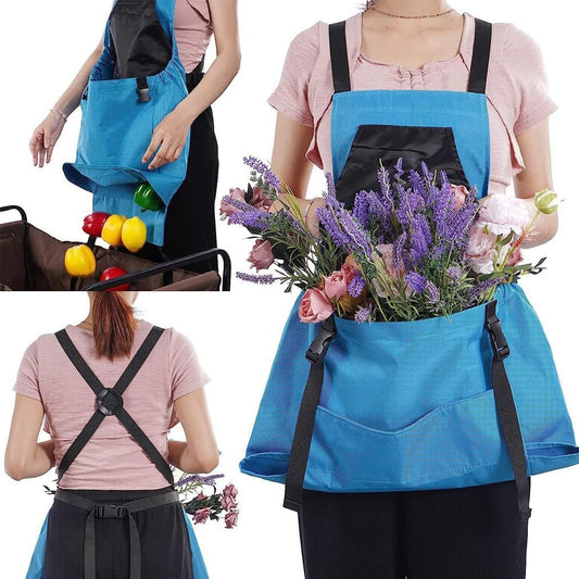 VZA Quick-Unload Harvesting Apron,Gardening for Fruit Picking, Farm Wo