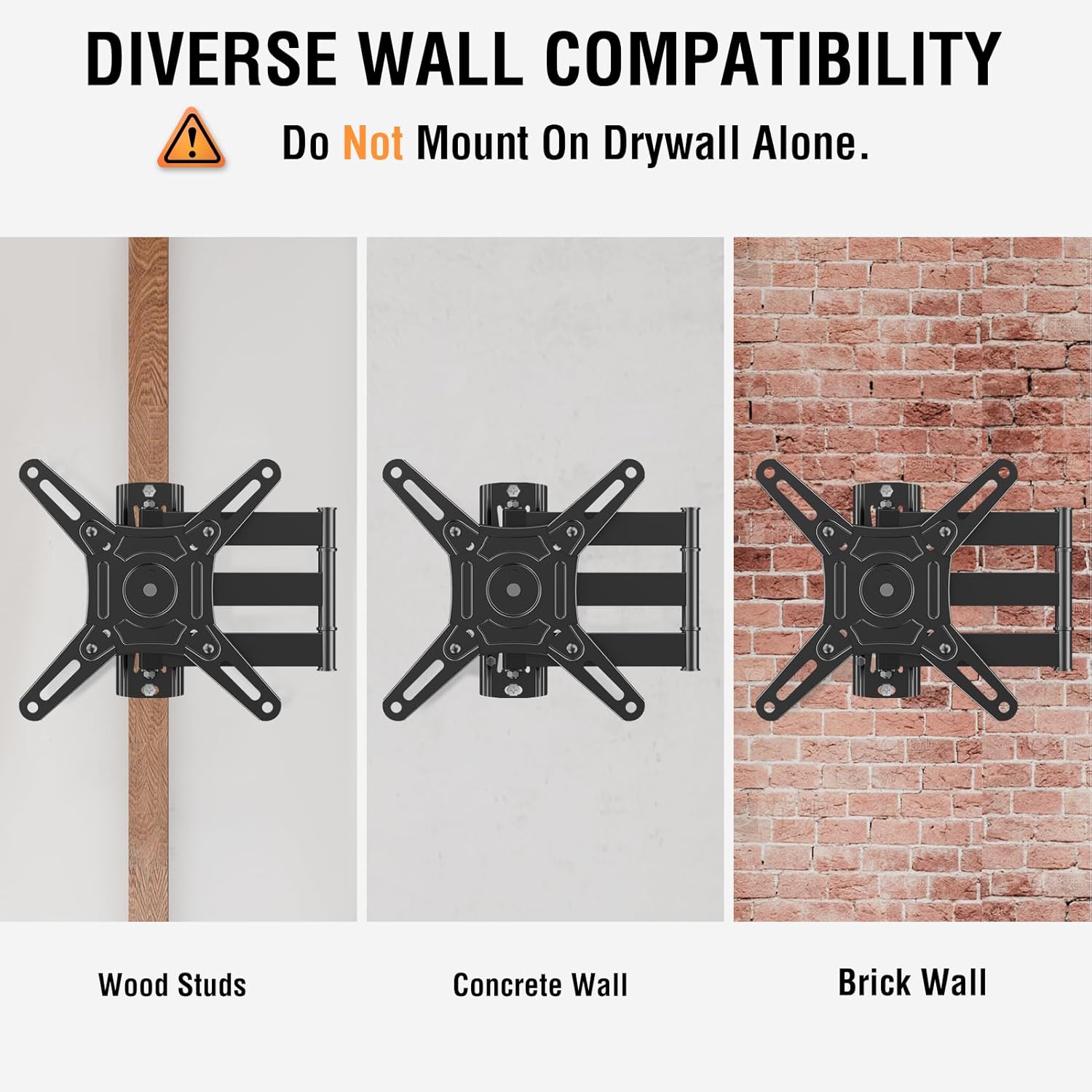 ELIVED Full Motion TV Monitor Wall Mount for Most 14-42 Inch LED LCD F