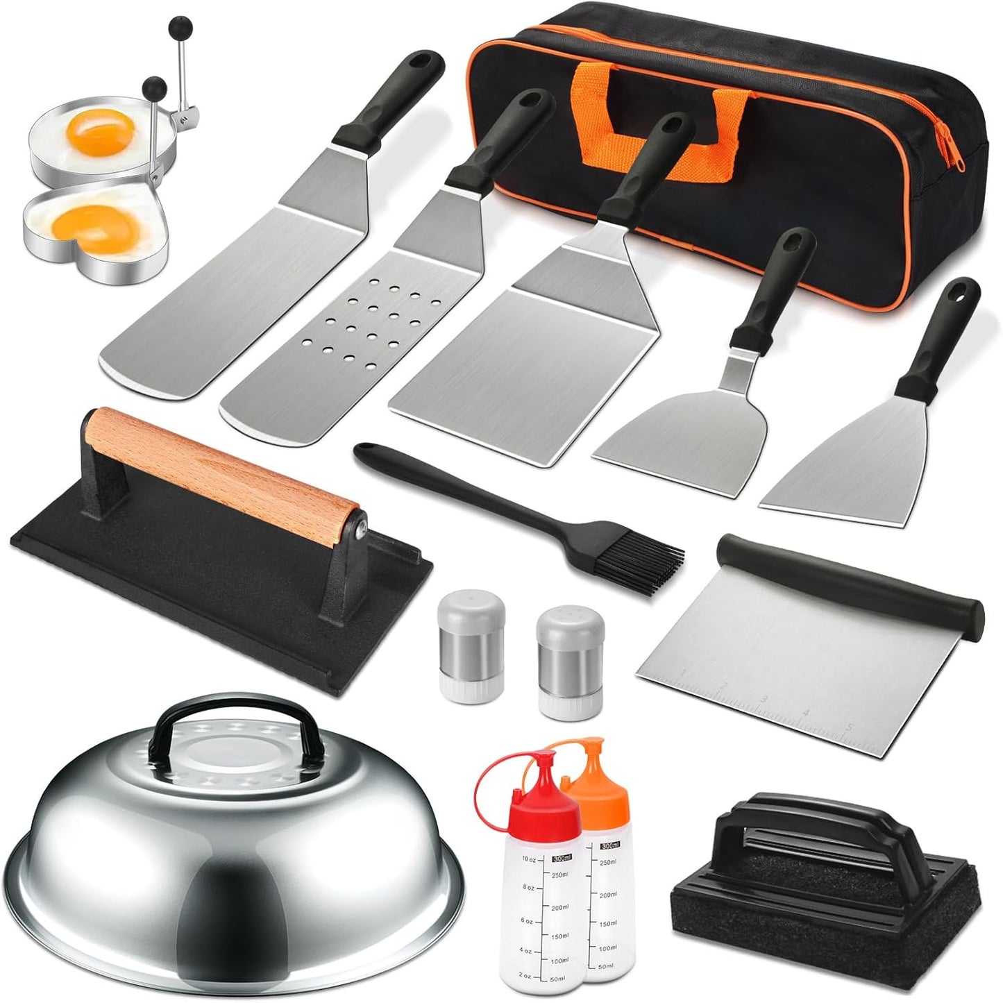 18PCS Griddle Accessories Kit, Flat Top Grill Accessories Set for Blac