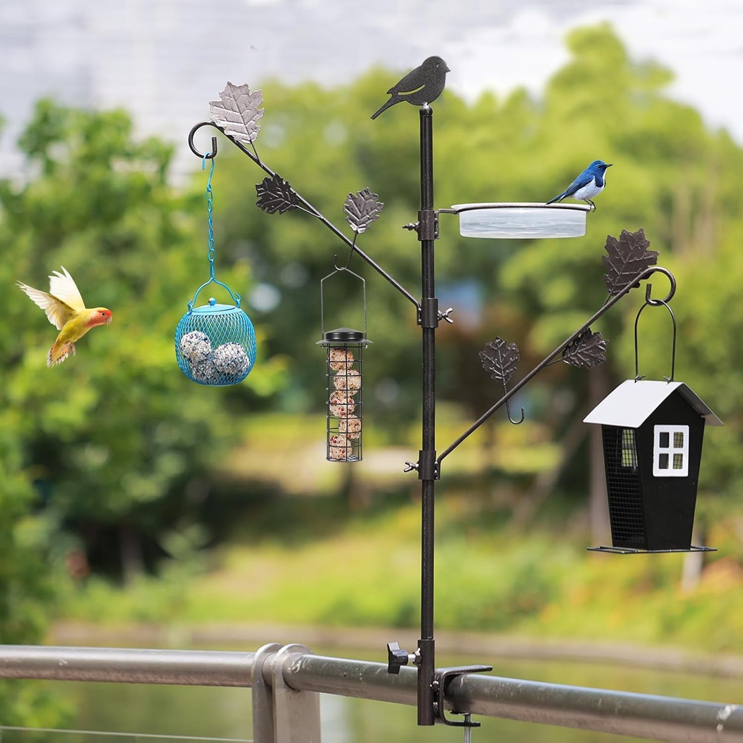 ERYTLLY 42in Deck Bird Feeder Station Kit, Wild Birds Bird Feeding Sta
