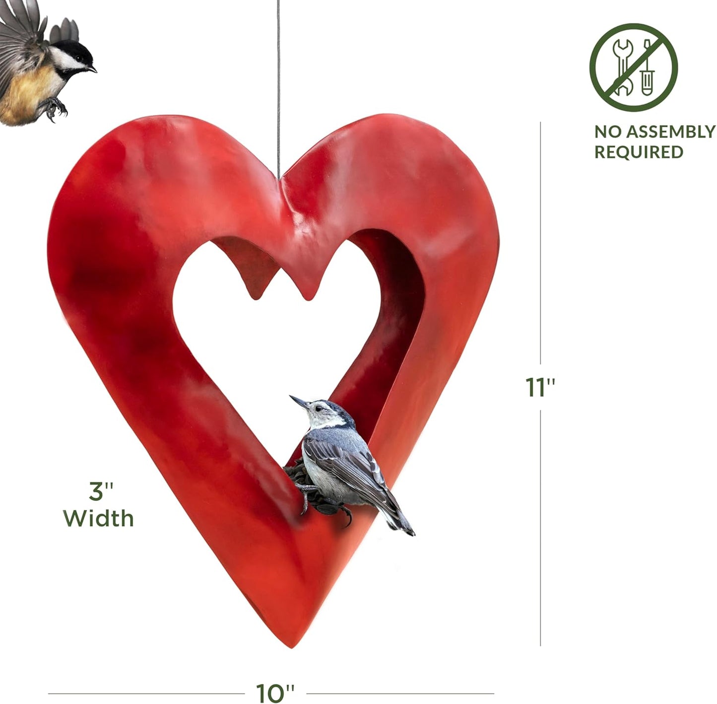 Good Directions Copper Heart Red Bird Feeder