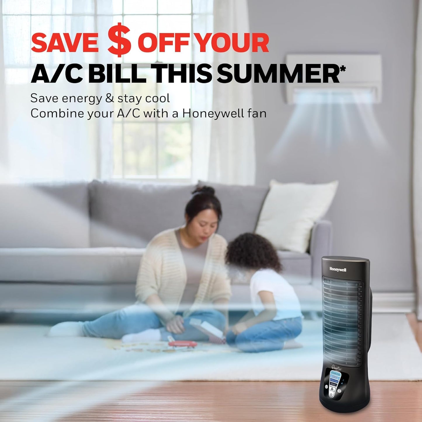 Honeywell HTF210B QuietSet Personal Table Fan, Black – Oscillating Personal Fan with Quiet Operation and 4 Levels of Power and Sound