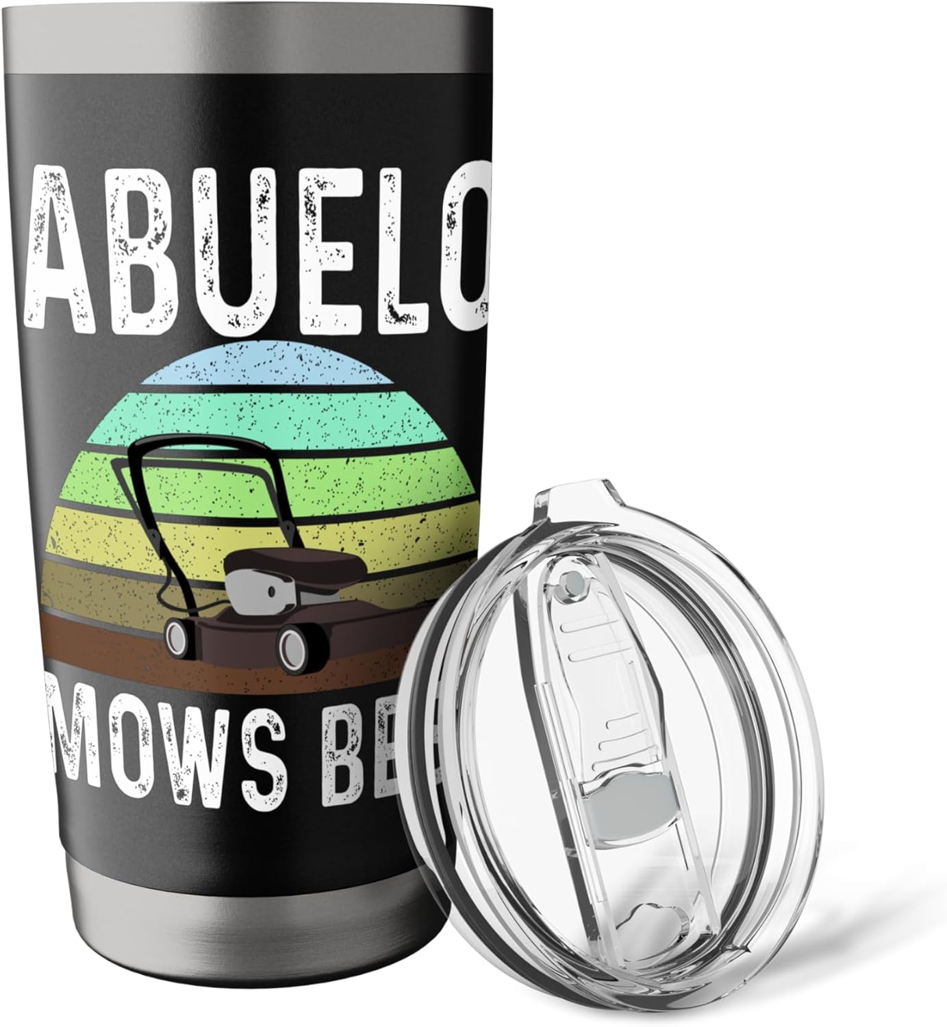 Funny Abuelo Mows Best Lawn Care Grass Mowing Lawn Mower Dad Stainless Steel Insulated Tumbler
