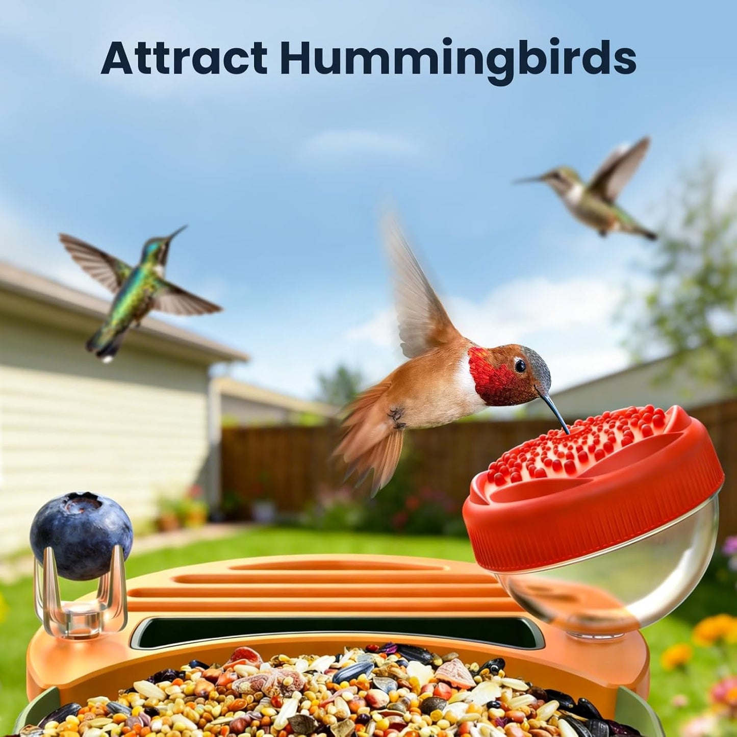 DIY Bird Feeder Add-Ons for Bird Feeder Camera, Including Suet Ball, Mini Hummingbird Feeder, Welcome Card, Must-Have Bird Feeder Accessories to Attract More Birds, Ideal Gift for Bird Lover