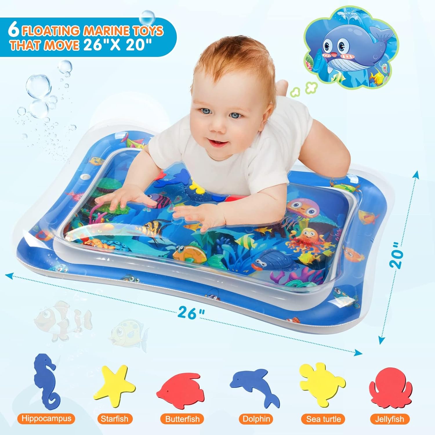 Infinno Inflatable Tummy Time Mat Premium Baby Water Play Mat for Infa