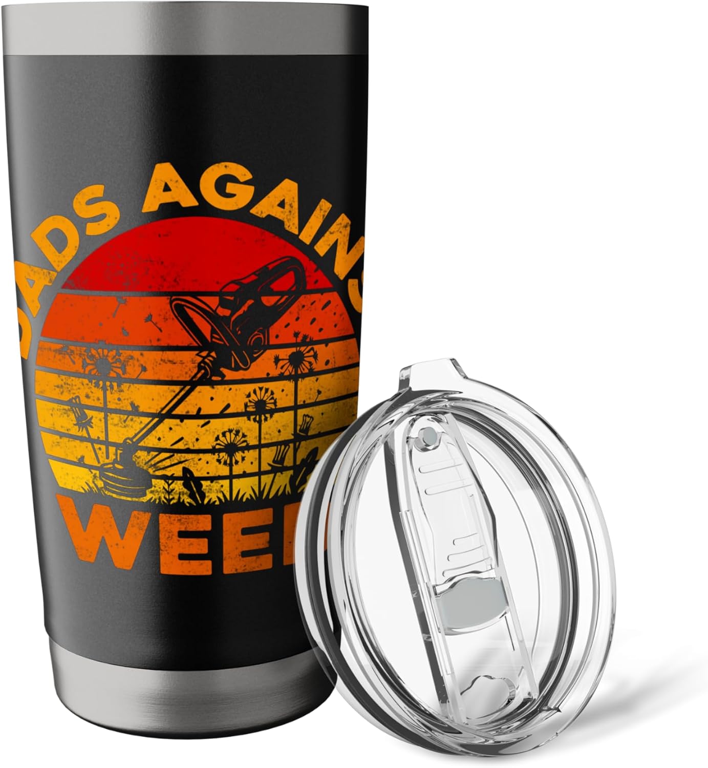 Dads Against Weed Lawn Care Funny Gardening Mowing Design Stainless Steel Insulated Tumbler