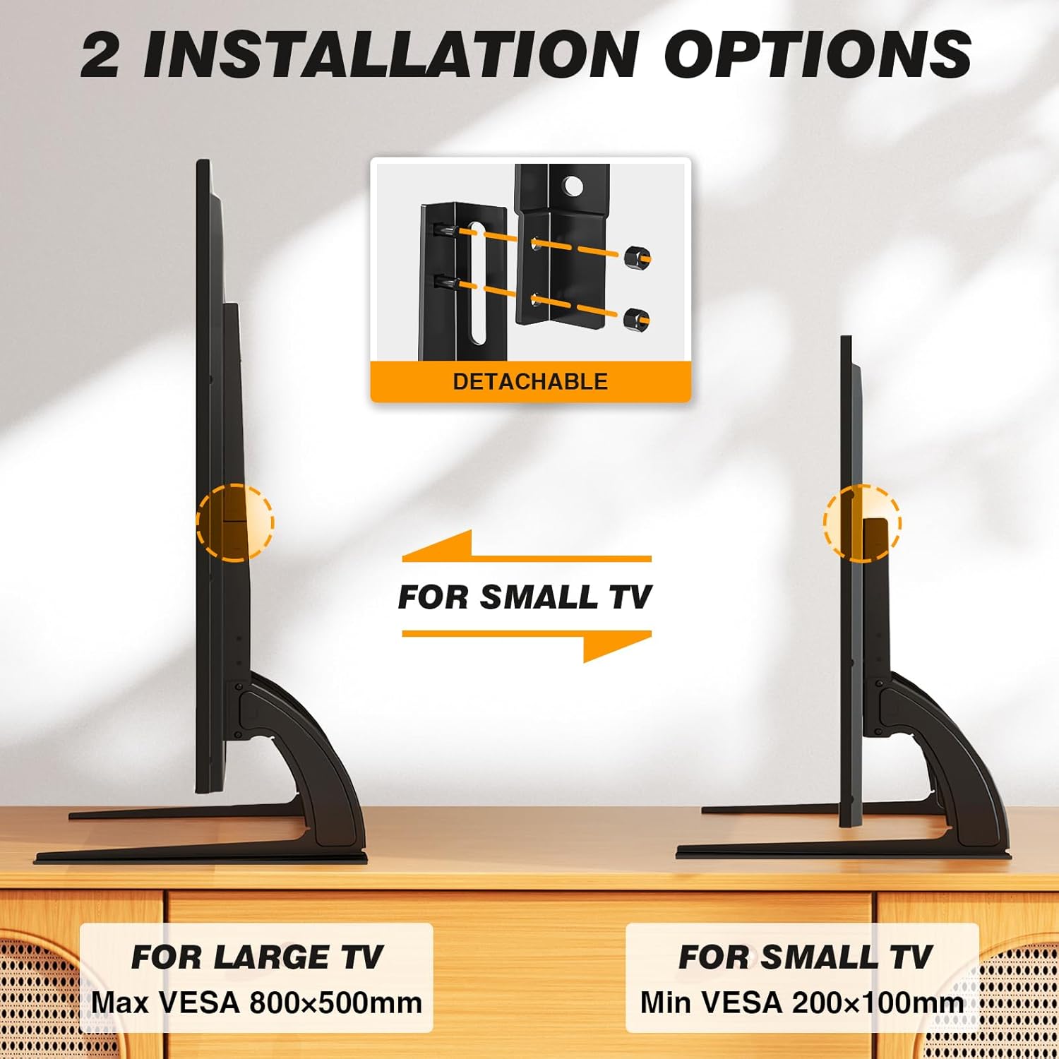 5Rcom TV Stand Mount, Universal TV Stand Tabletop for 22 to 65 inch Pl
