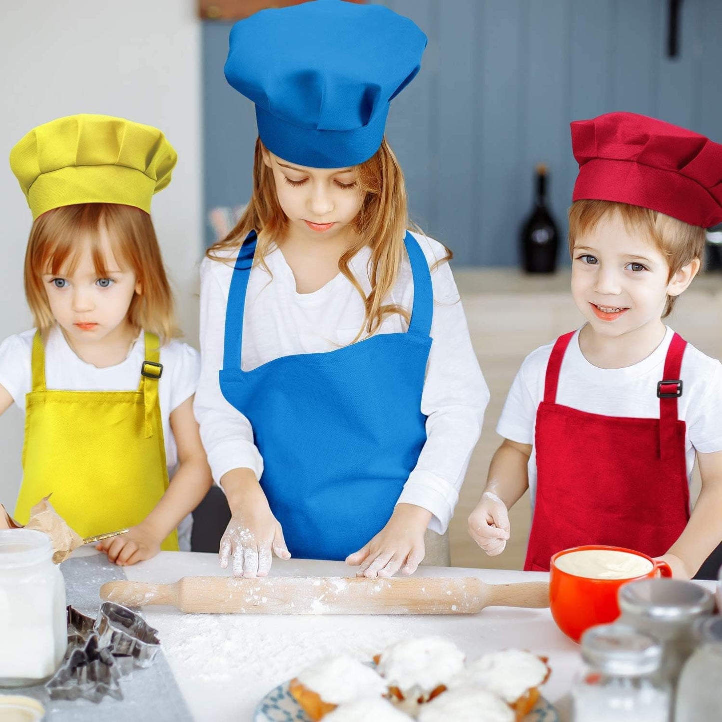10 Pieces Kids Chef Hat and Apron Set