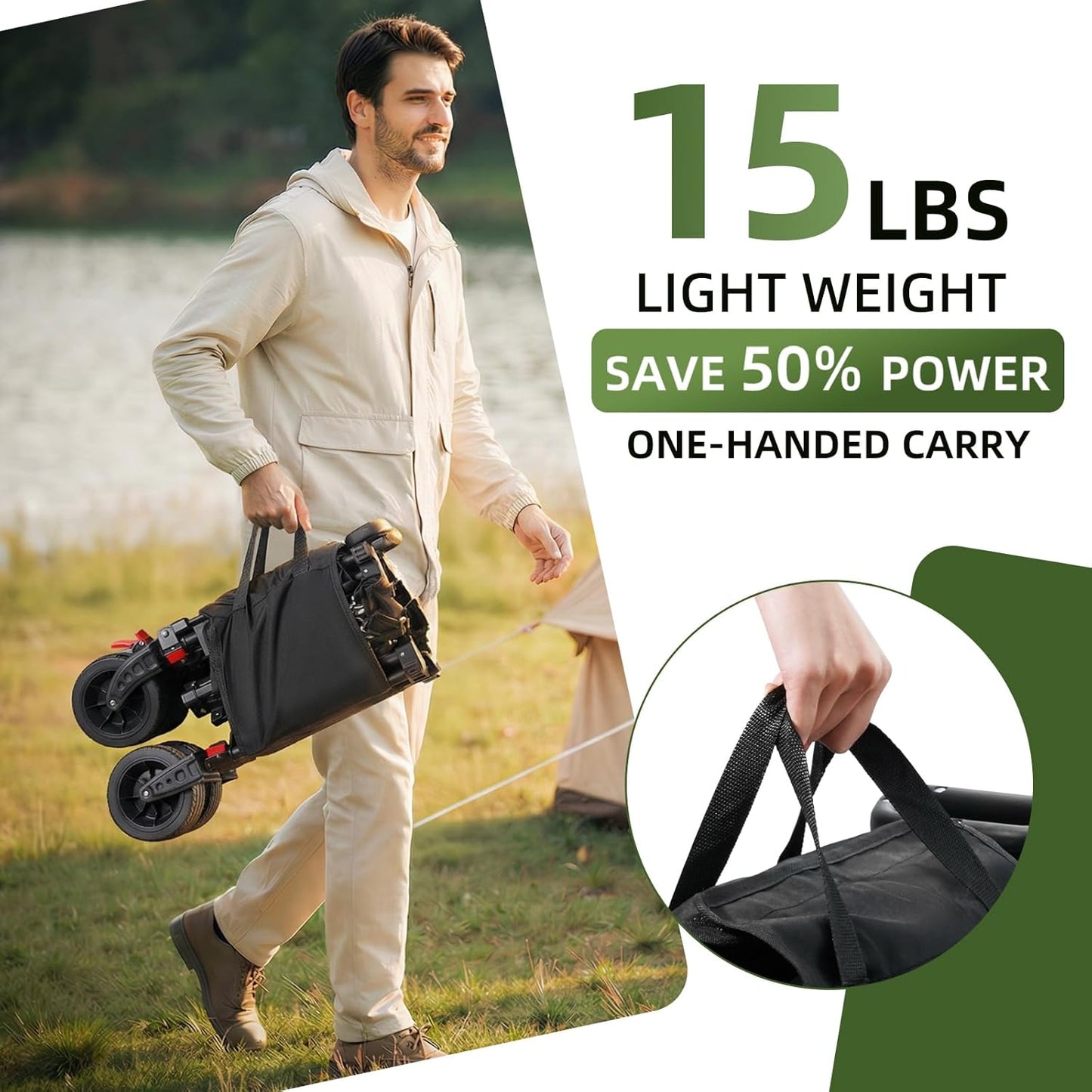 38" L Heavy Duty Collapsible Wagon, 440lbs Load & 220L Capacity Folding Utility Cart with Side Storage Pockets, 15lbs Lightweight Rolling Hauler for Sports, Grocery, Beach Black