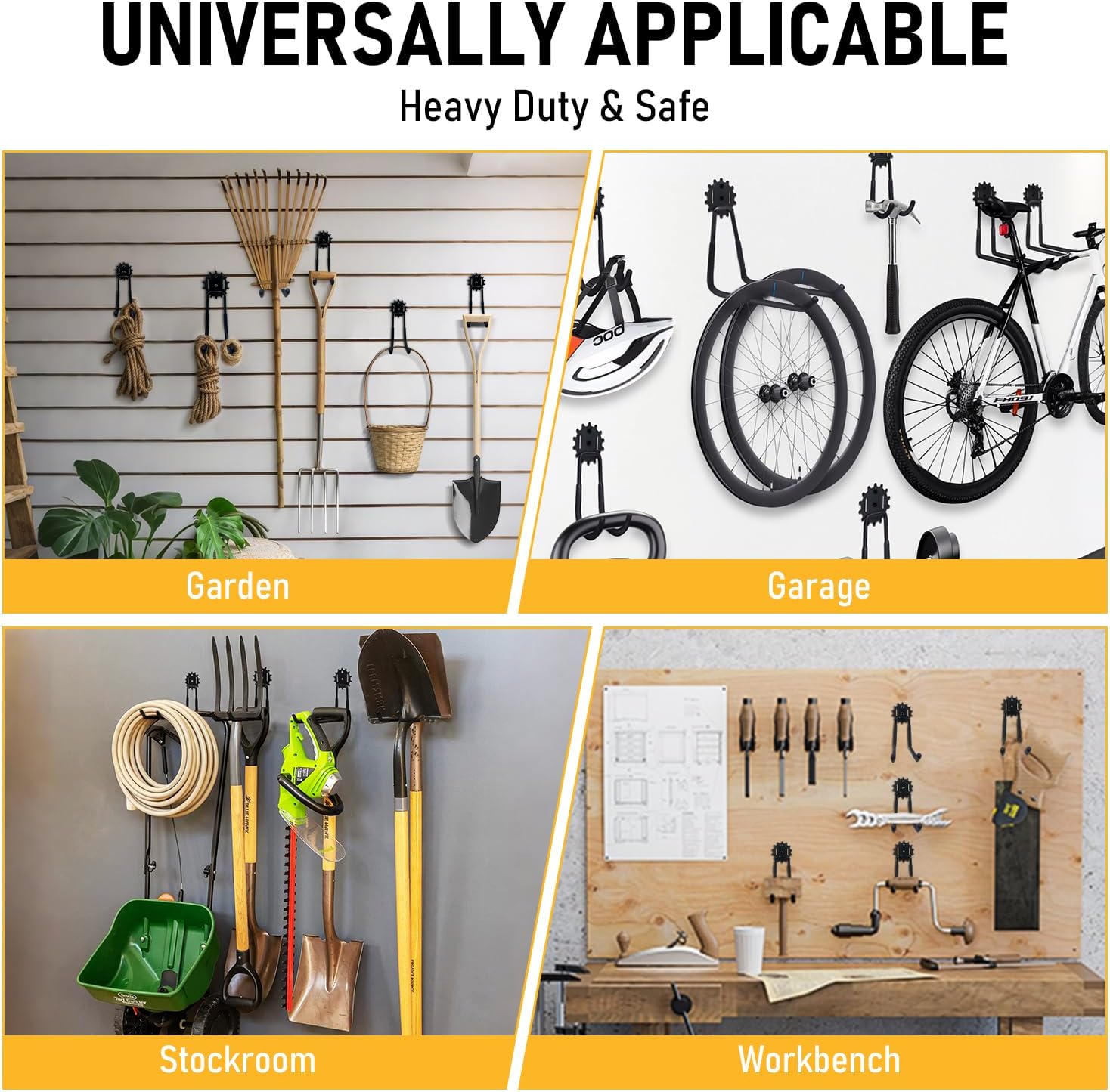 20 Pack Garage Heavy Duty Steel Hooks, Durable Storage Utility Wall Mo
