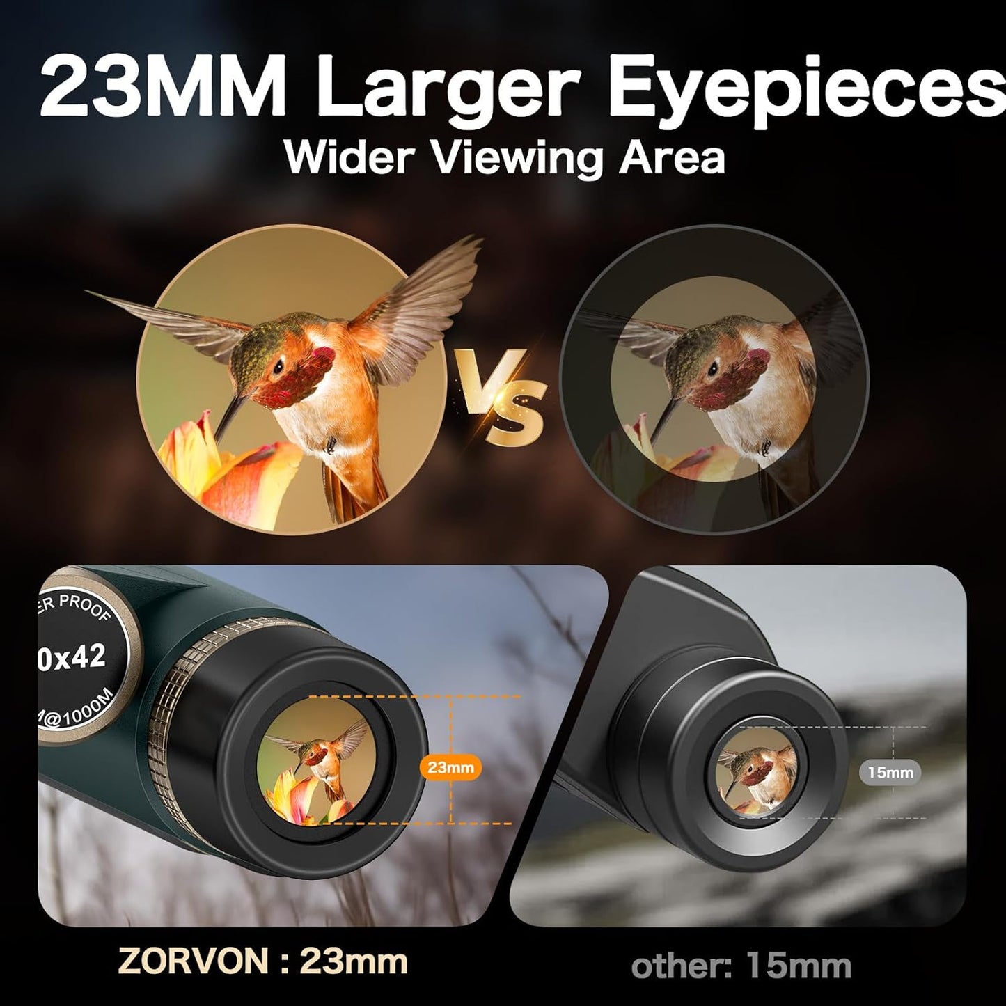10x42 HD Binoculars for Adults, High Powered Binoculars with BAK4 Pris