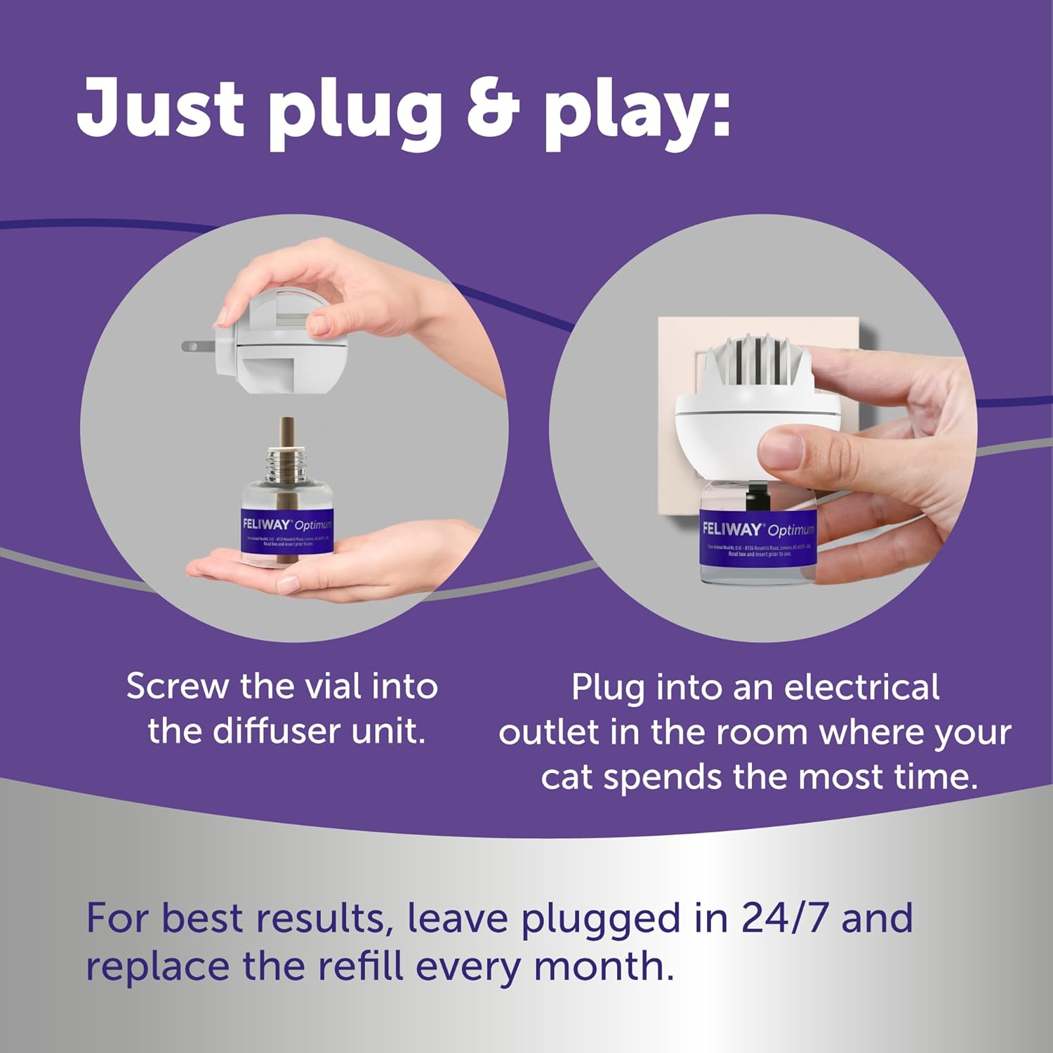 FELIWAY® Optimum 30 Day Cat Calming Plug In Pheromone Diffuser Starter