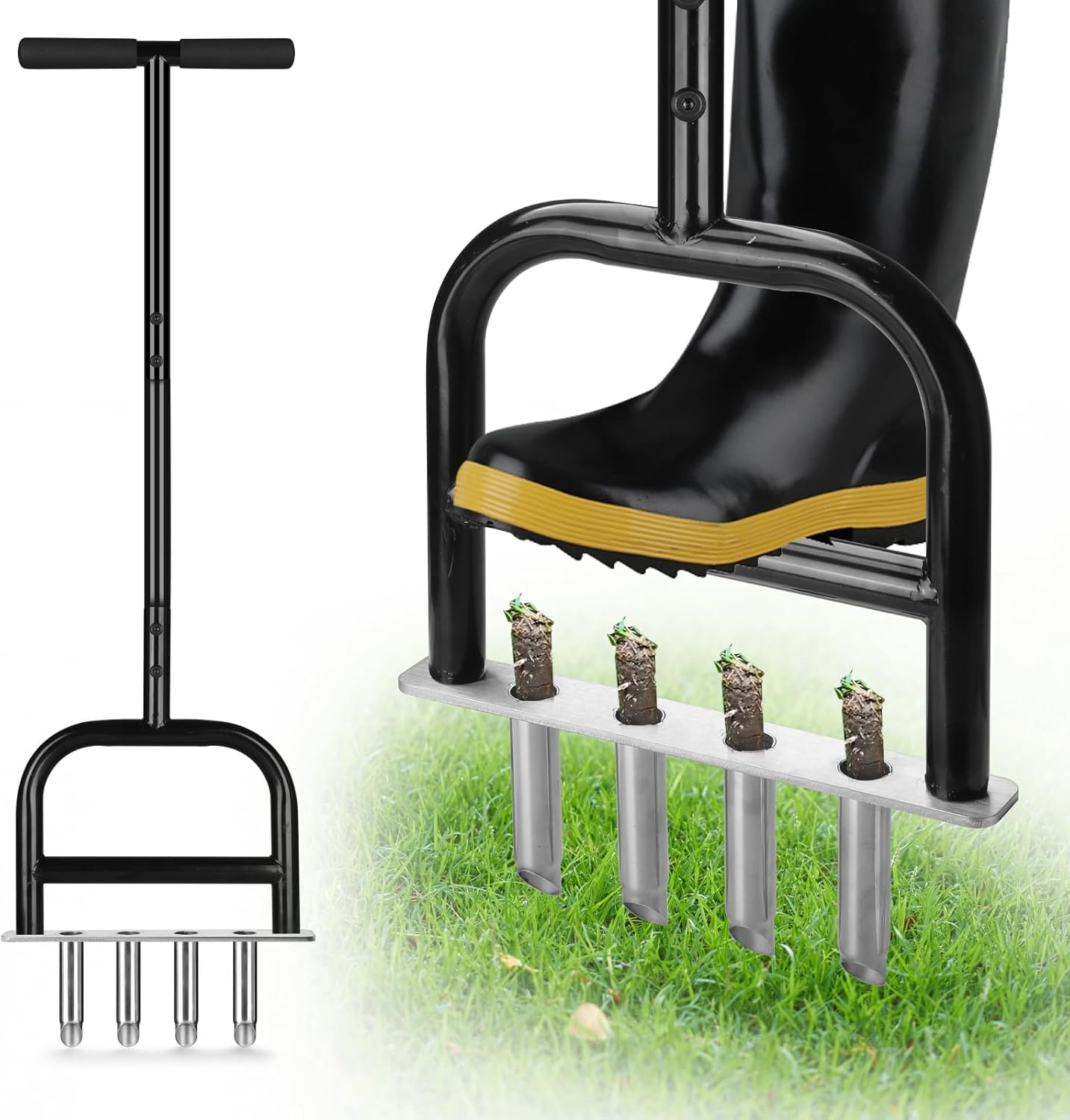 Lawn Core Aerator Tool Coring Grass Aerator Lawn Tool 4 Hollow Tines f