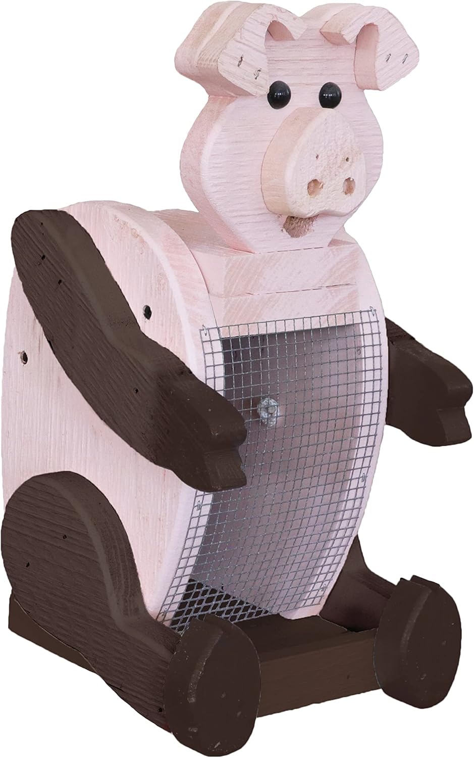 The Woodpecker Family Amish Handcrafted Bird Feeder (Pig)