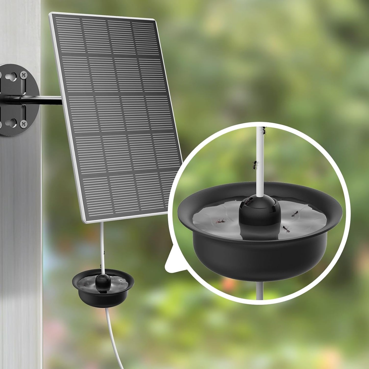 NETVUE by Birdfy Ant Guard for Hummingbird Feeder with Camera Solar Powered Cable, Keep Nectar from Ants, Hummingbird Feeders for Outdoors Hanging, Black, Made of Durable Plastic & Silicone, 2 Pack