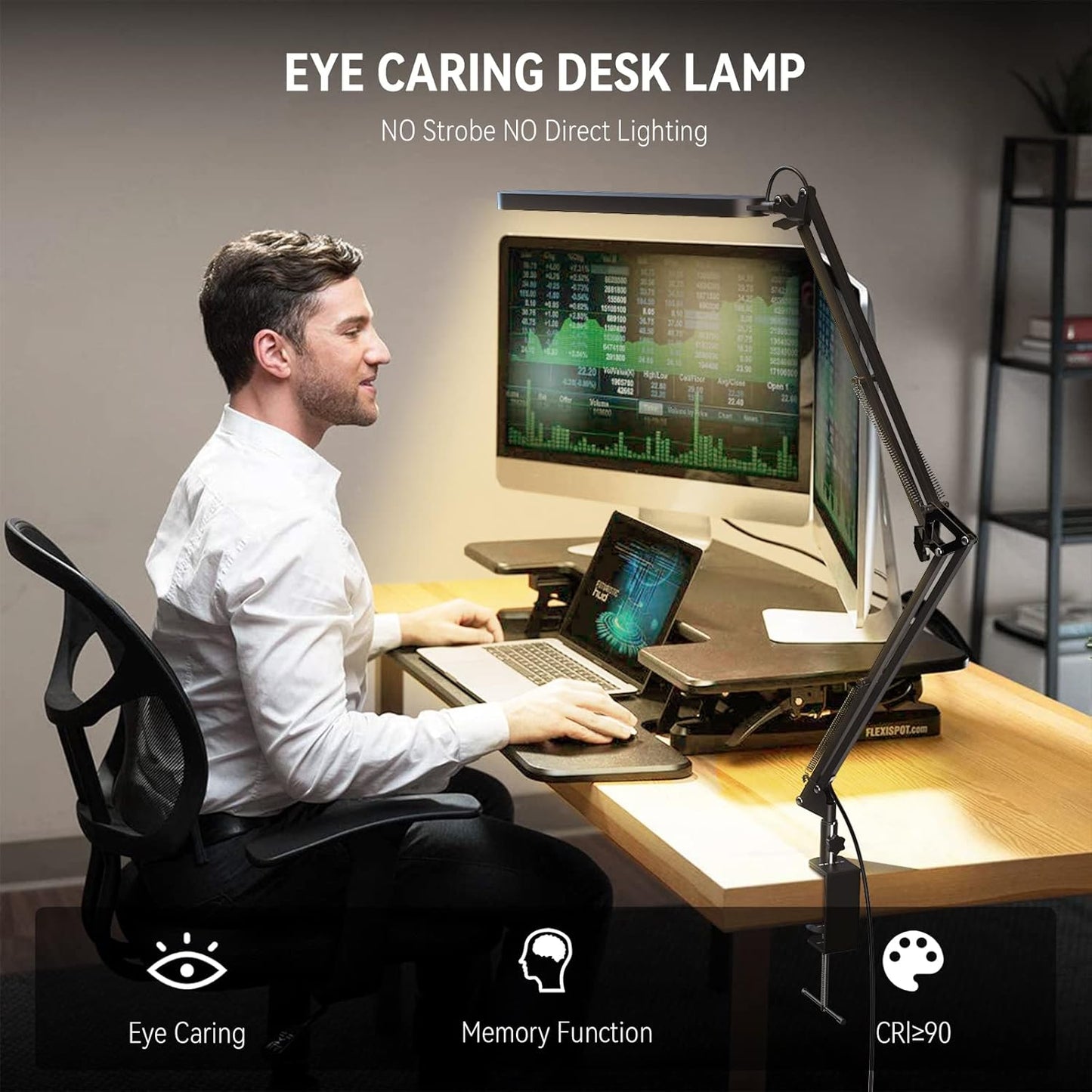 SKYLEO Desk Lamp for Home Office, Eye Comfortable LED Desk Light for L