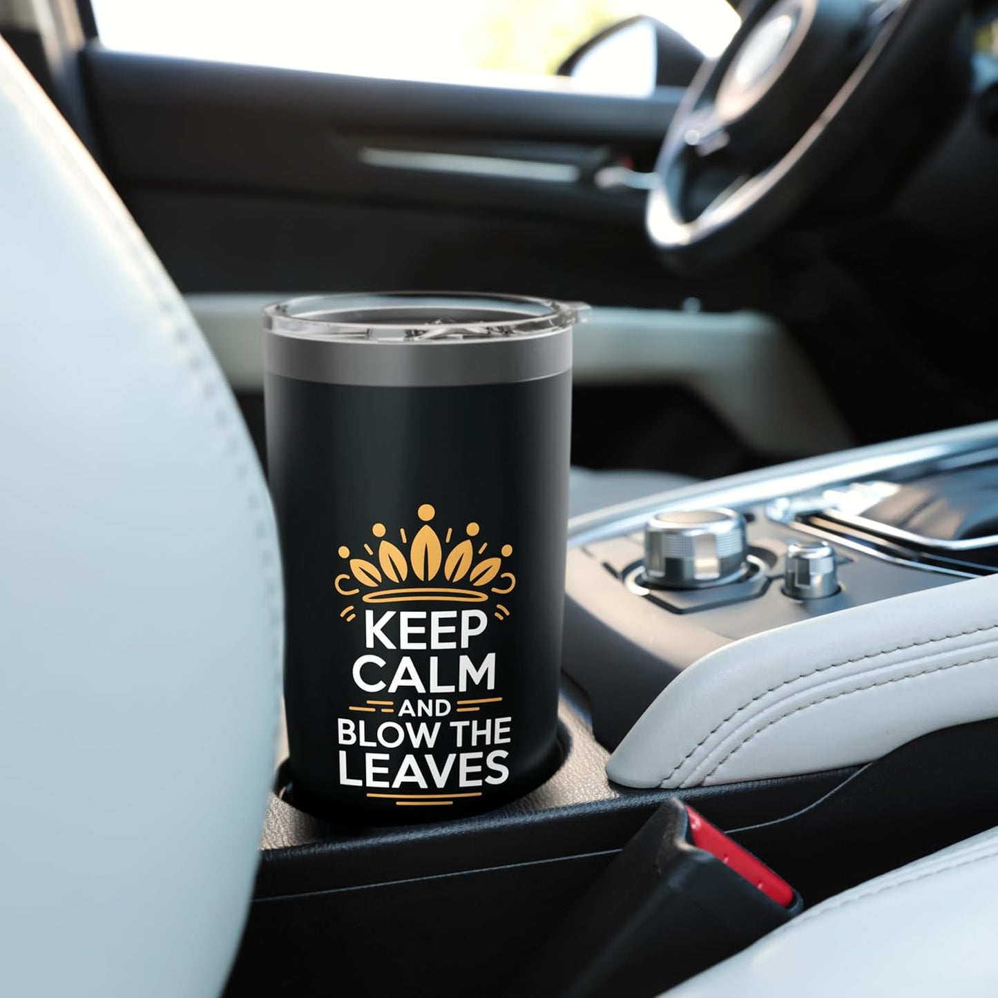 Keep Calm And Blow The Leaves Funny Lawn Care Humor Stainless Steel Insulated Tumbler