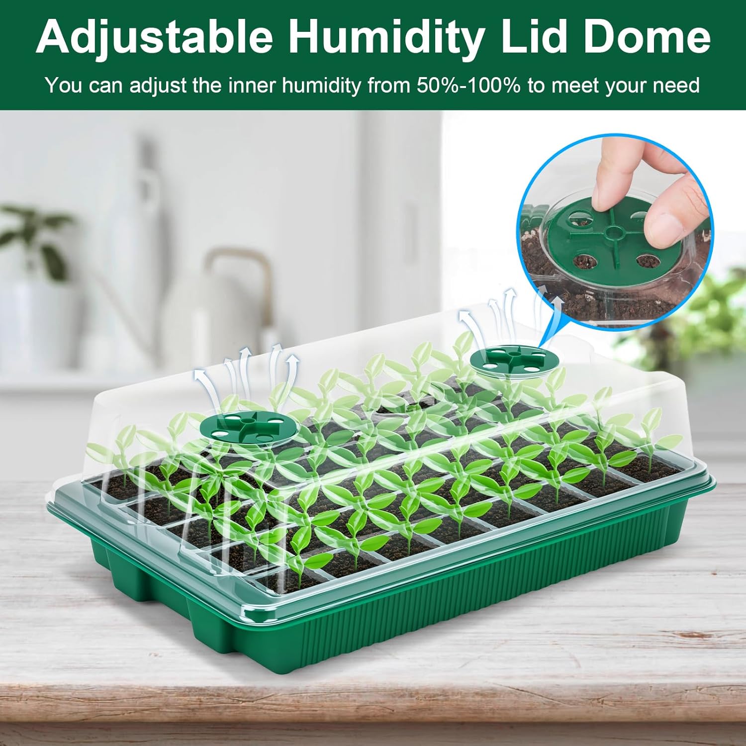 5 Pack Seed Starter Tray Seed Starter Kit (200 Cells Total Tray) with 